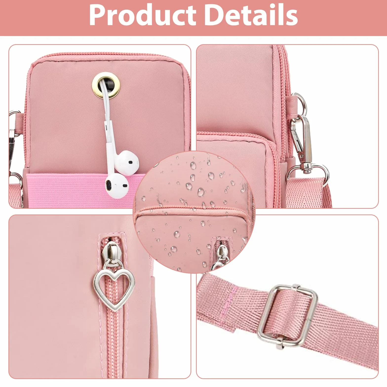 Sac Pochette Téléphone Portable Femme Bandoulière Réglable Running Armbag