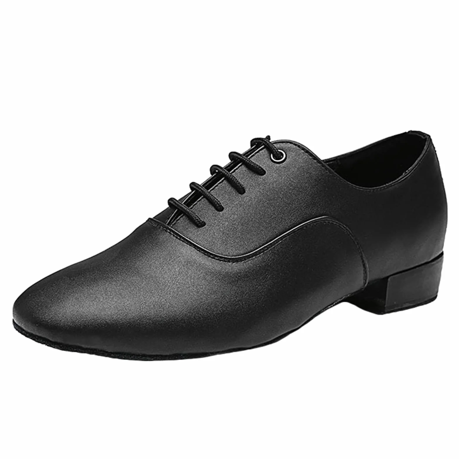 Chaussures Danse Hommes Cuir Oxford Latines Fond Souple Lacets Talon Bas