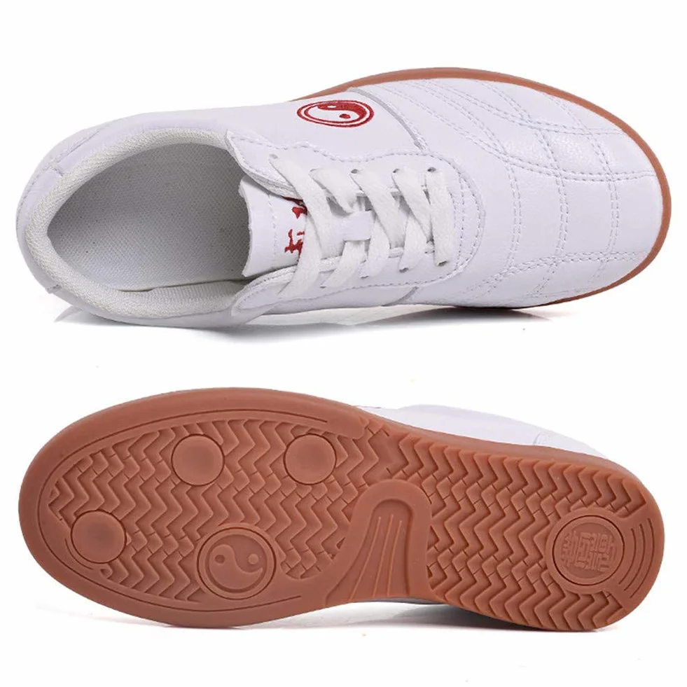 Chaussures d'Arts Martiaux Tai-Chi Baskets Kung-Fu Cuir Véritable Antidérapant Respirant Enfants Adultes