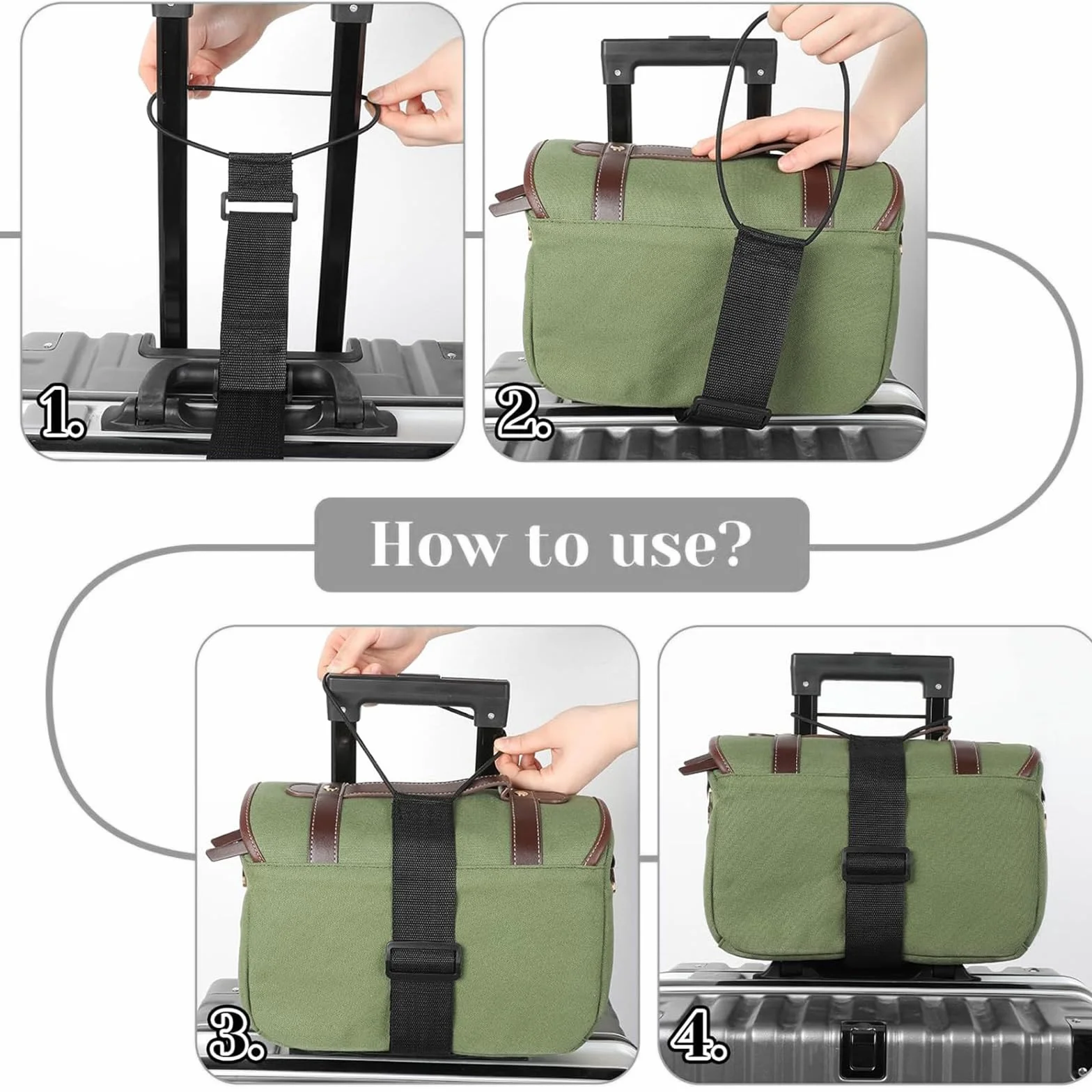 Sangles Fixation Élastiques pour Bagages Réglables Valises Voyage 2 Pièces