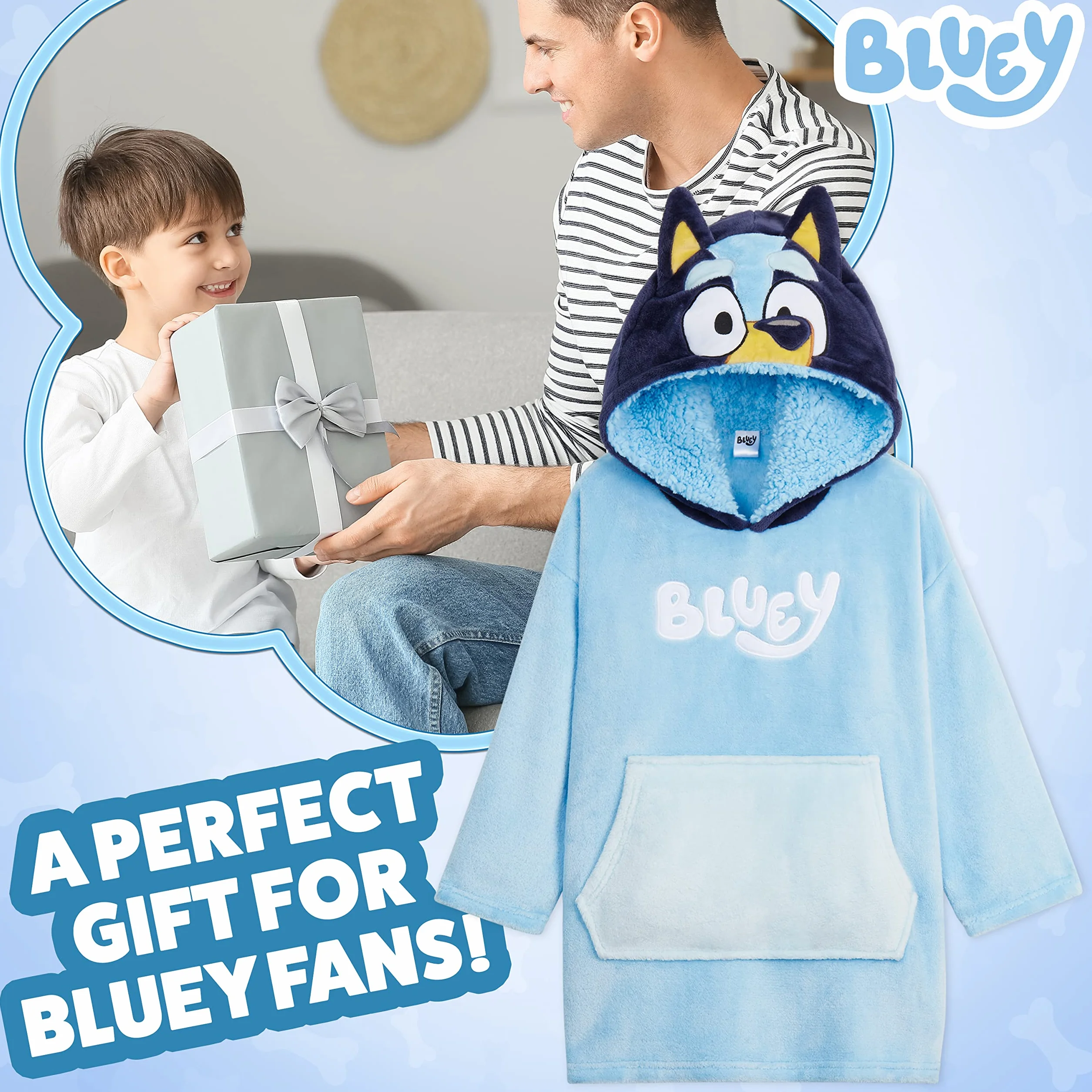 BlueY Sweat Oversize Fille à Capuche Plaid Enfant