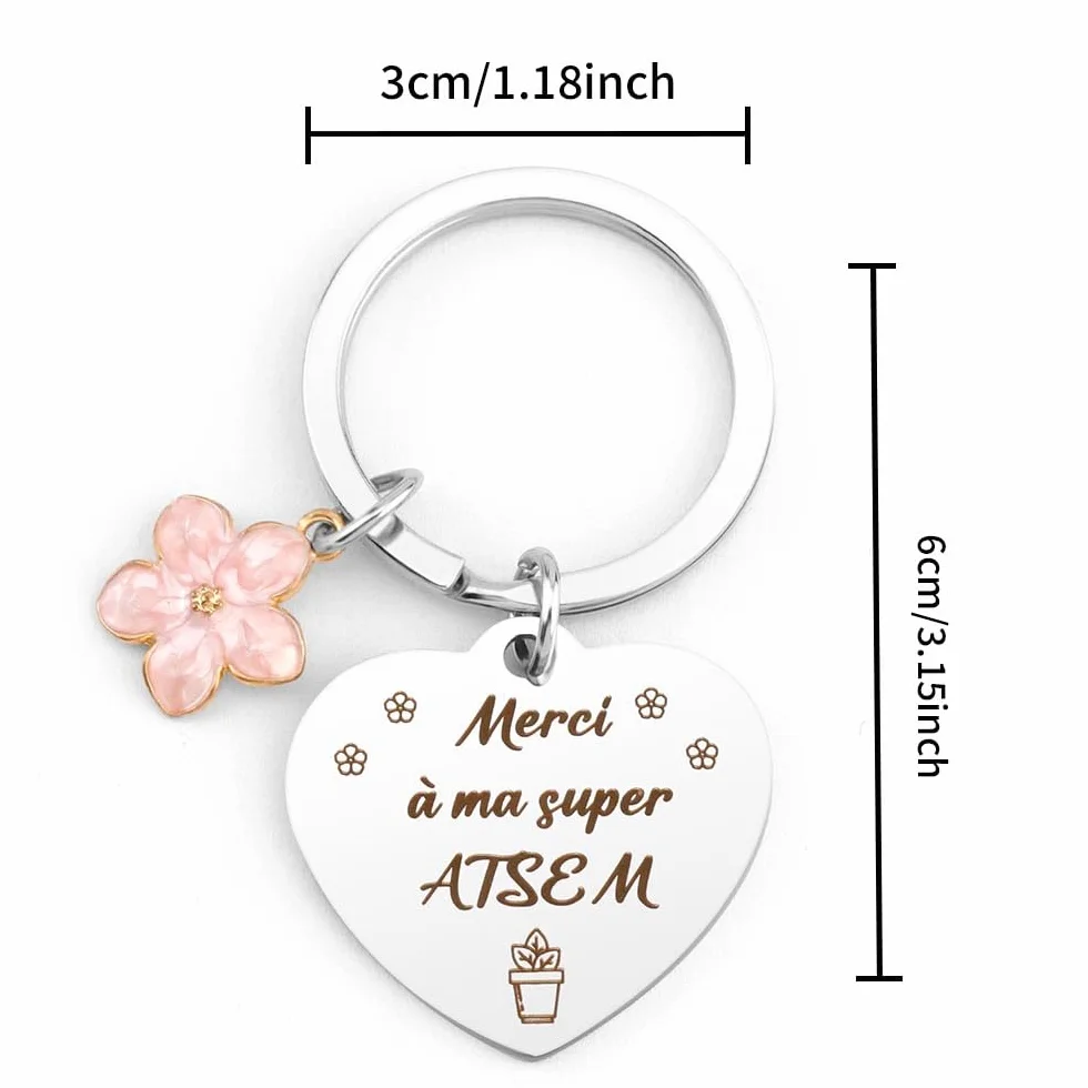 Porte Clef Cadeau Professeur Fin d'Année Maitresse Atsem Directrice École Assistante Maternelle