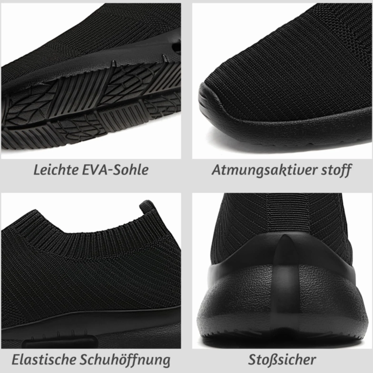 Hommes Chaussures Slip on Sneakers sans Lacets De Course Sport Casual Respirantes Légères Outdoor Fitness Gym