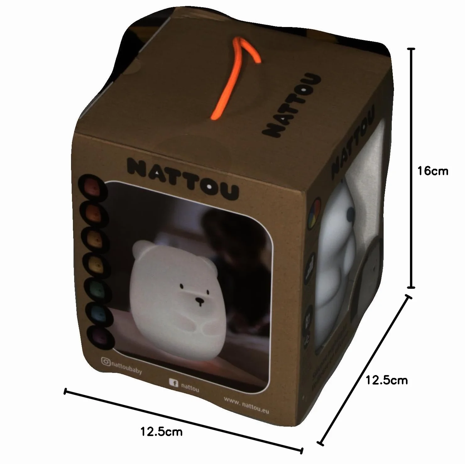 Nattou Veilleuse Ours LED en silicone 7 couleurs 16 cm sans BPA