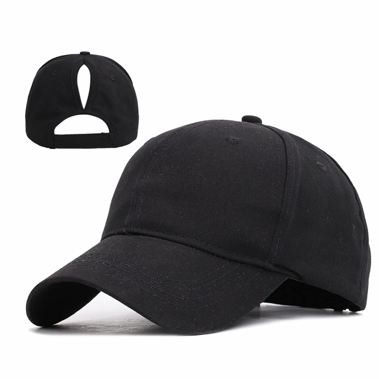 Casquette de Baseball Queue de Cheval Coton Respirante Ajustable Anti-Soleil Vintage Cross Hat