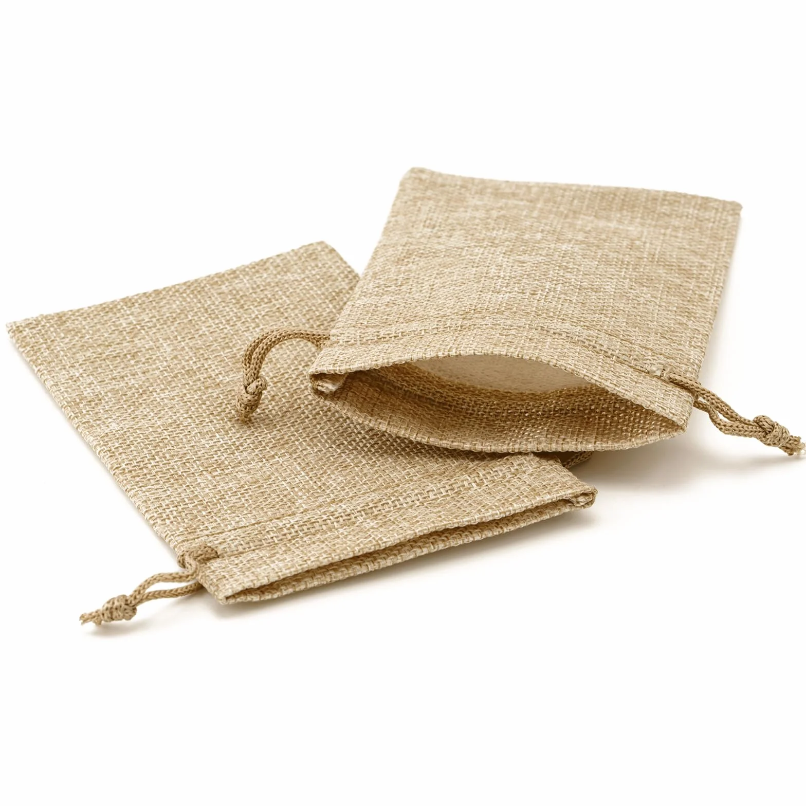 Pochon Jute 10x15cm Sac Toile de Jute avec Cordon Petite Pochette Cadeau pour Bijoux