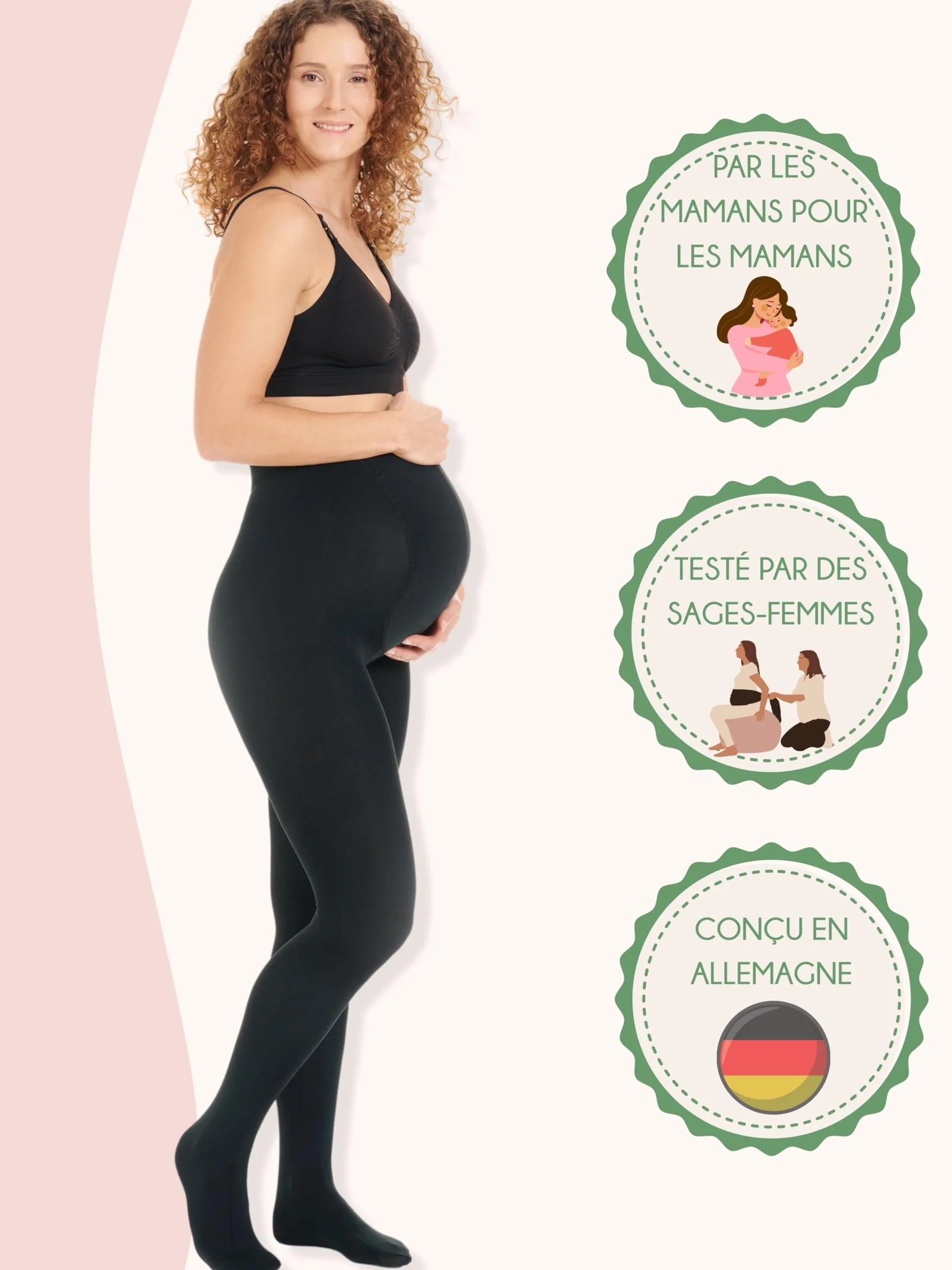 Collant de Grossesse Thermique Opaque Mat Certifié Oeko-Tex 100-1700