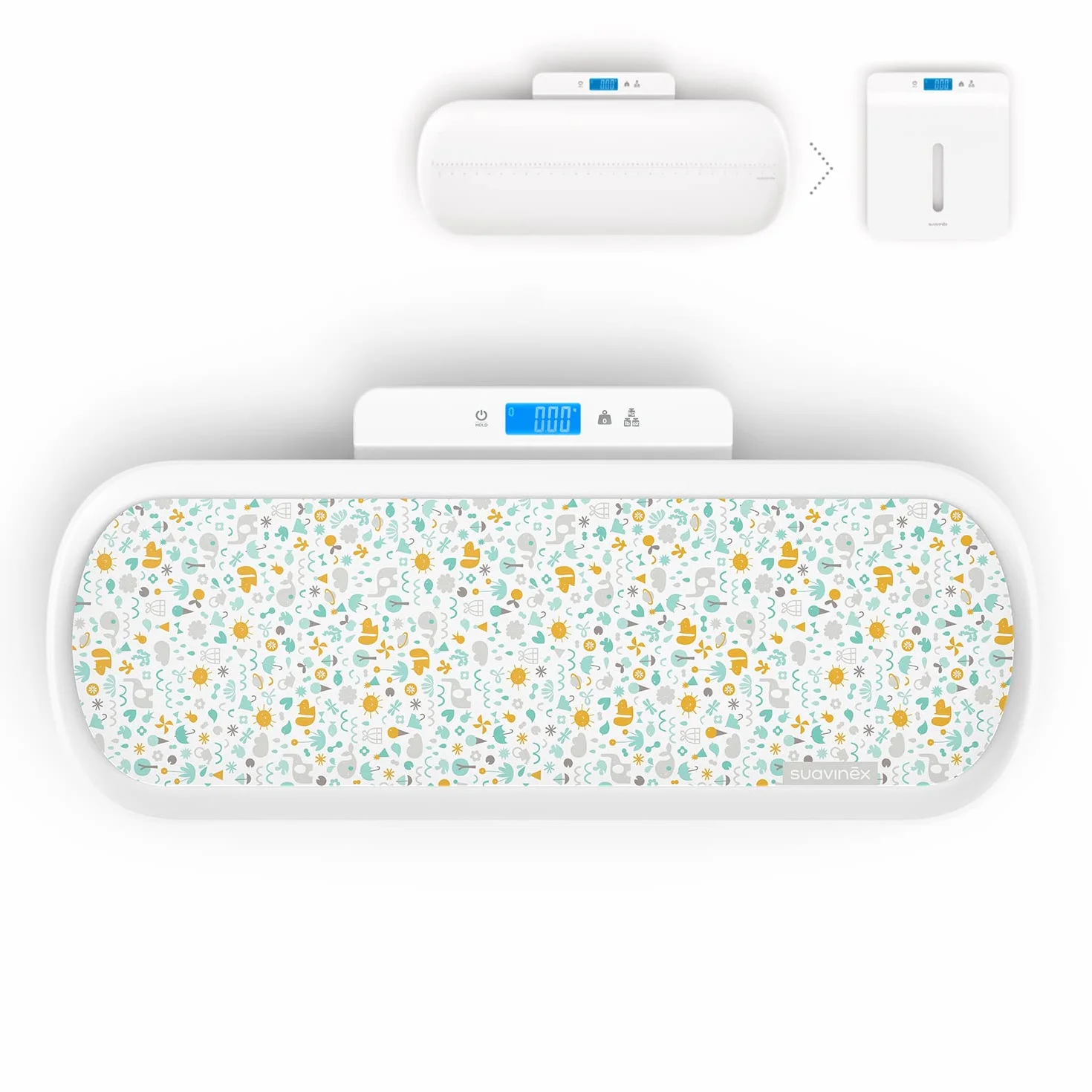 SUAVINEX Balance numérique bébé adulte Bluetooth 1-100 kg plateau amovible blanc
