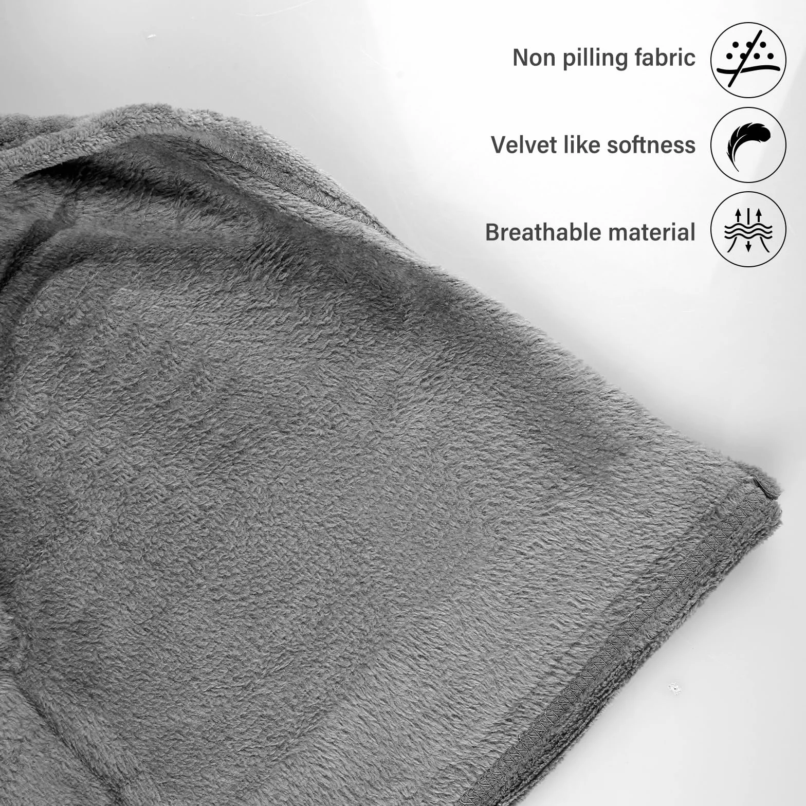 BYZESTY Couverture de voyage 2 en 1 Coussin de voyage transformable 127 x 152 cm Gris