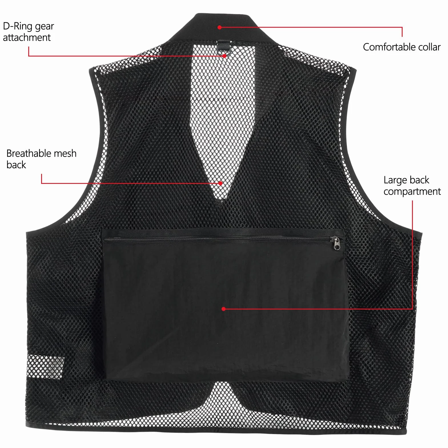 Bassdash Men's Women Photography Vest Mesh Back 6 Sizes