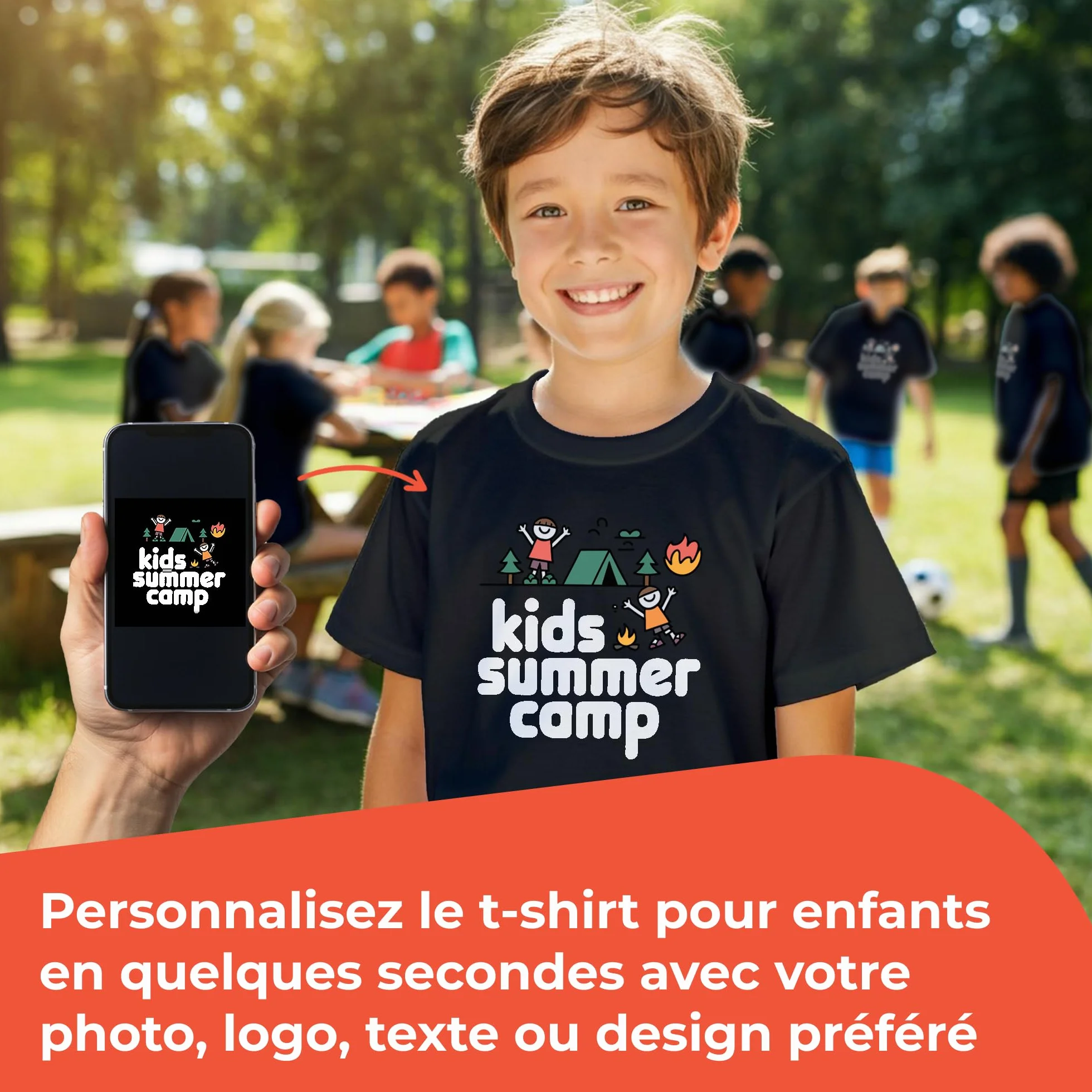 Cimpress T-Shirt Enfant Personnalisable 100% Coton Col Rond Imprimé Photo Plusieurs Tailles Lavable en Machine