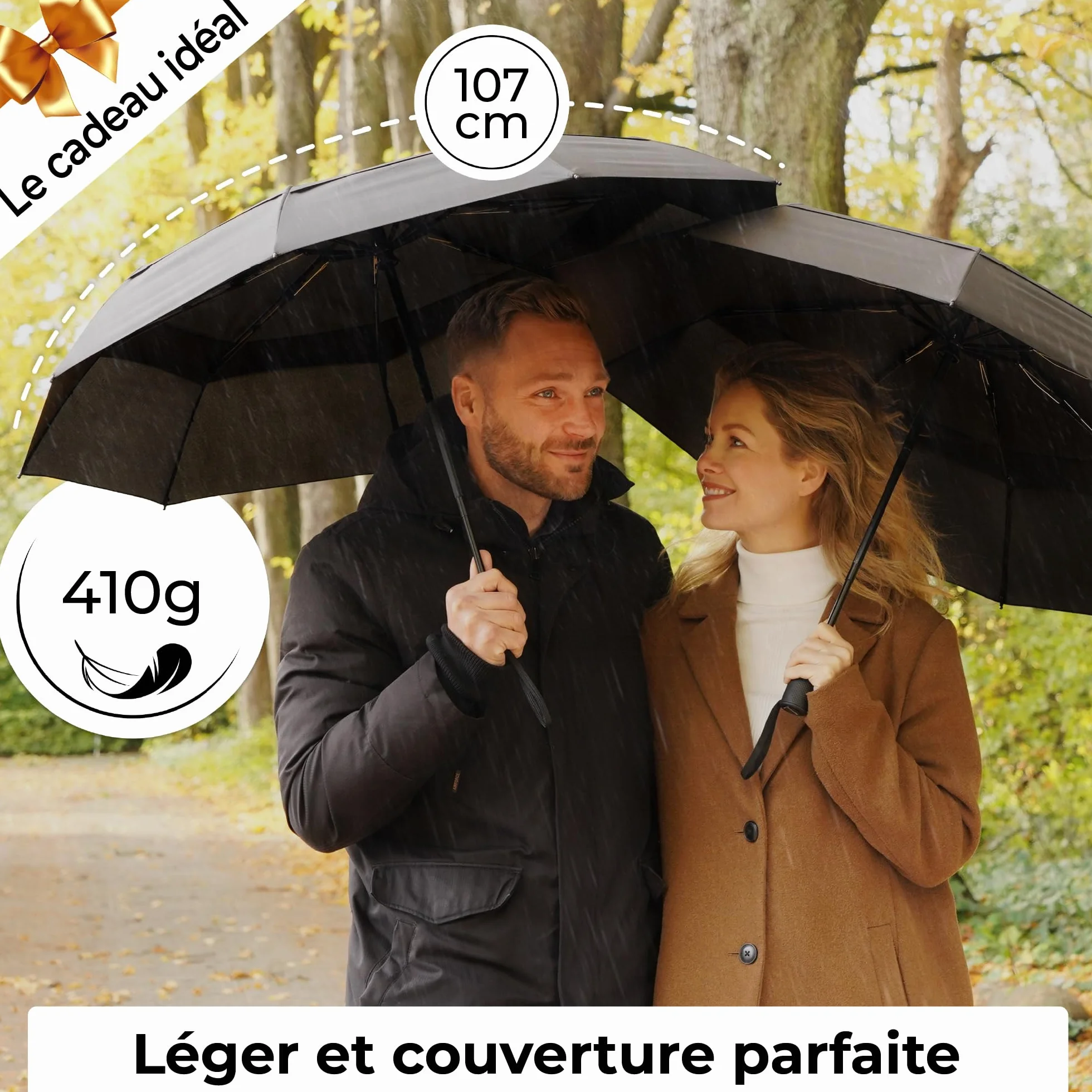 TUMELLA Parapluie de Voyage Résistant au Vent Compact avec Fermeture Automatique Petit Parapluie de Pluie Solide Léger Portable Poignée Durable