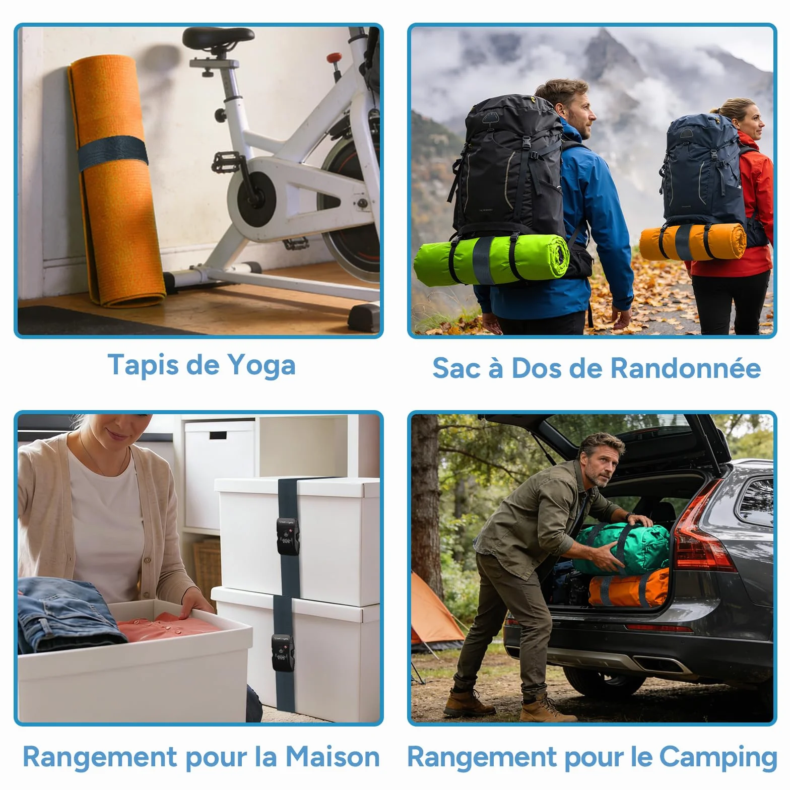 Sangle Valise TSA Réglable 103-200 cm pour Valises 20-32 Pouces, Ceinture à Bagages Bleu Marine