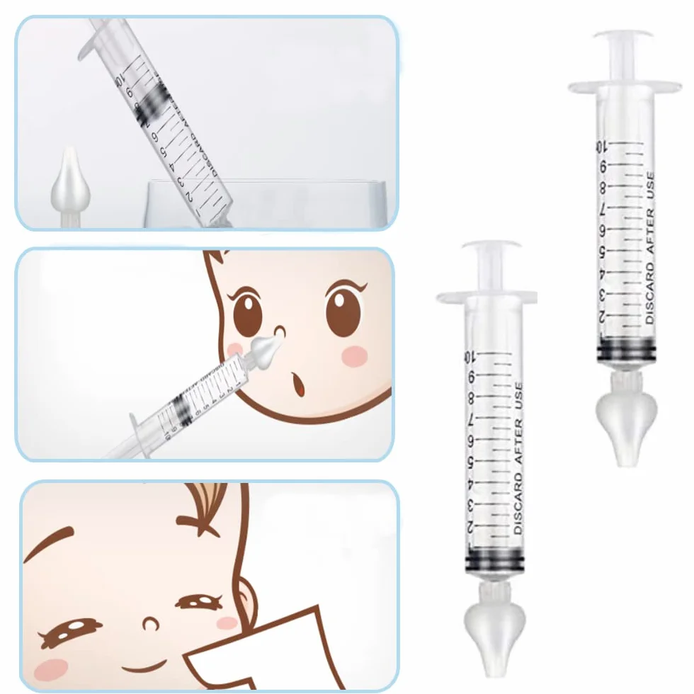 Mouche-bébé Portable Irrigateur Nasal 10ml avec Embout en Silicone Nettoyable Réutilisable
