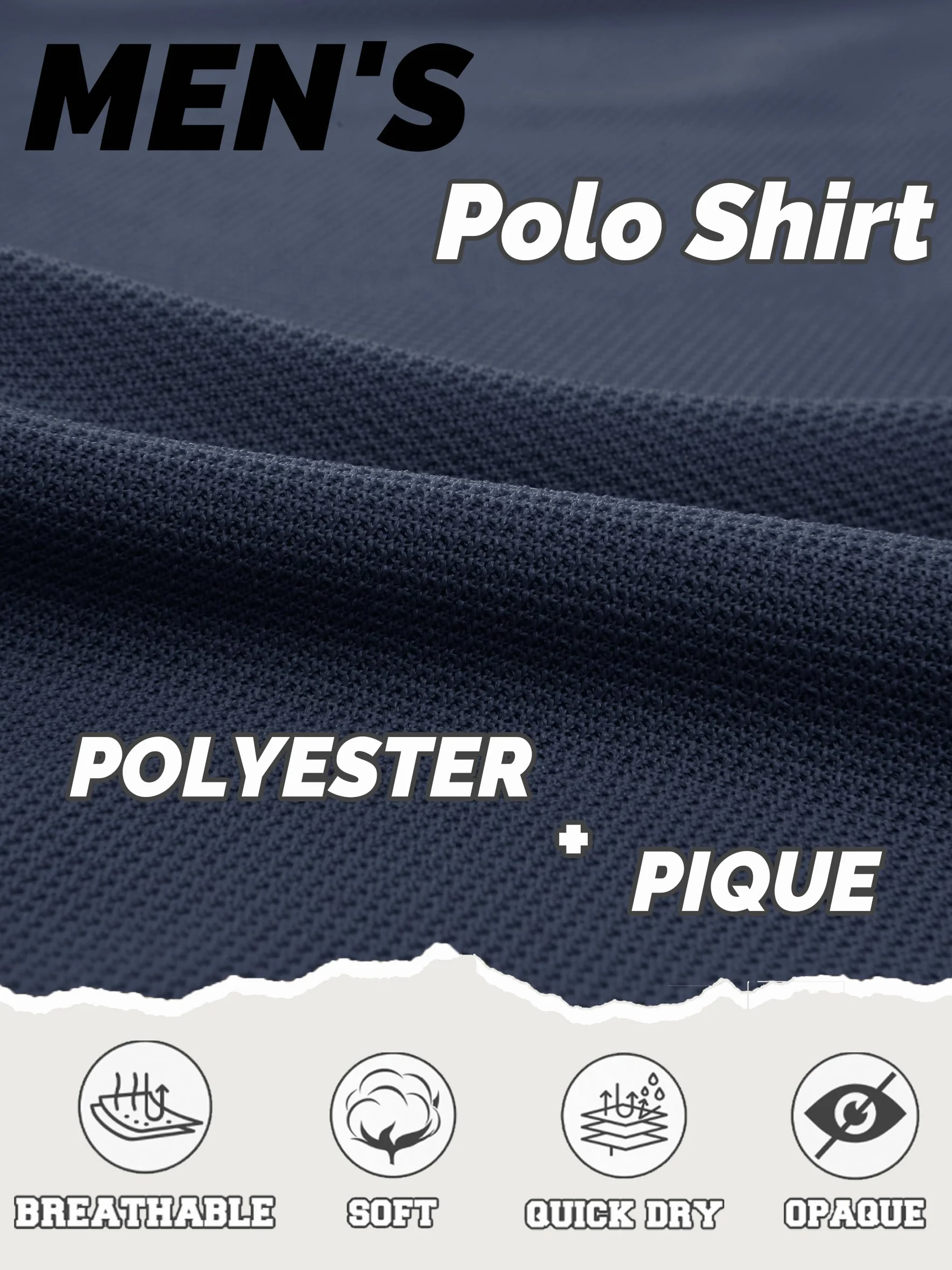 KEFITEVD Polo Homme T-Shirt Golf Séchage Rapide Manches Courtes Été Léger