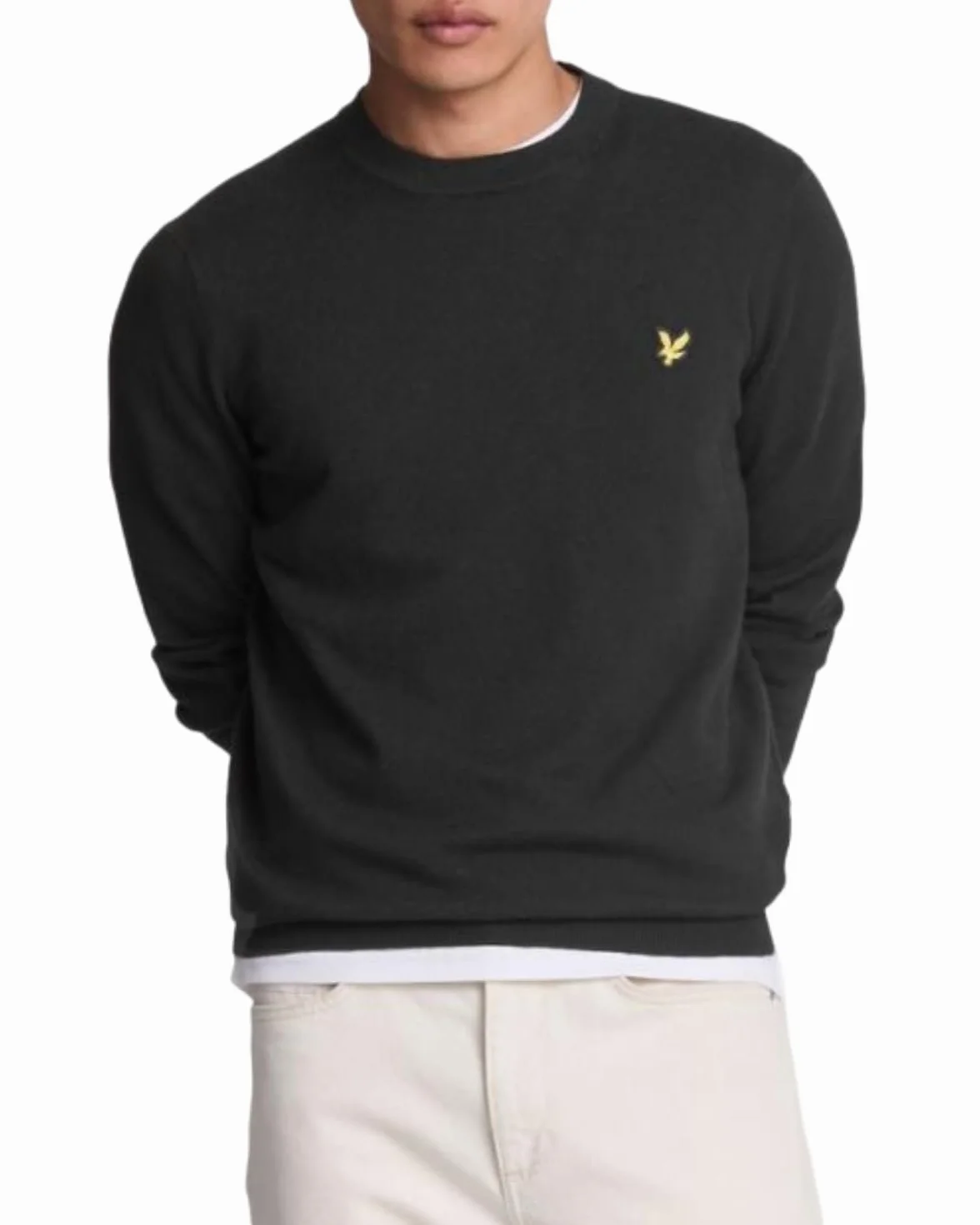 Lyle & Scott Pull de Golf en Coton mérinos col Rond pour Homme