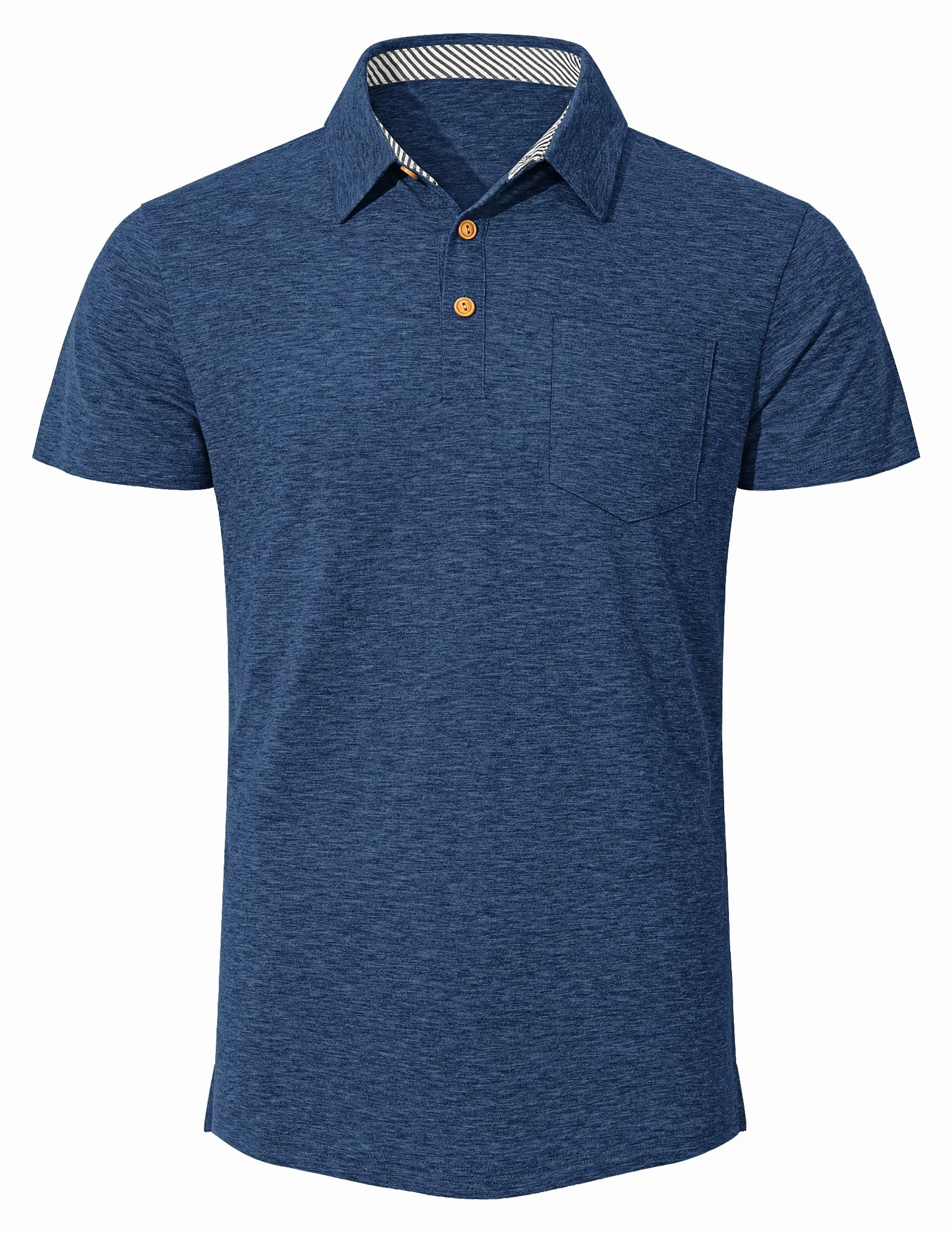 Poloshirt Homme Manches Courtes Coton avec Poche Poitrine M-4XL