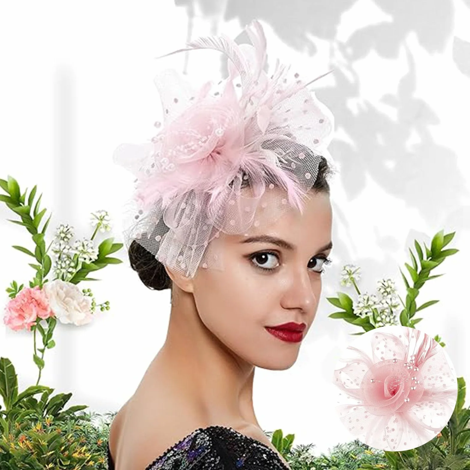 Petit Chapeau Mariage Femme, Épingles à Cheveux Accessoires Coiffure pour Cocktail Tea Party