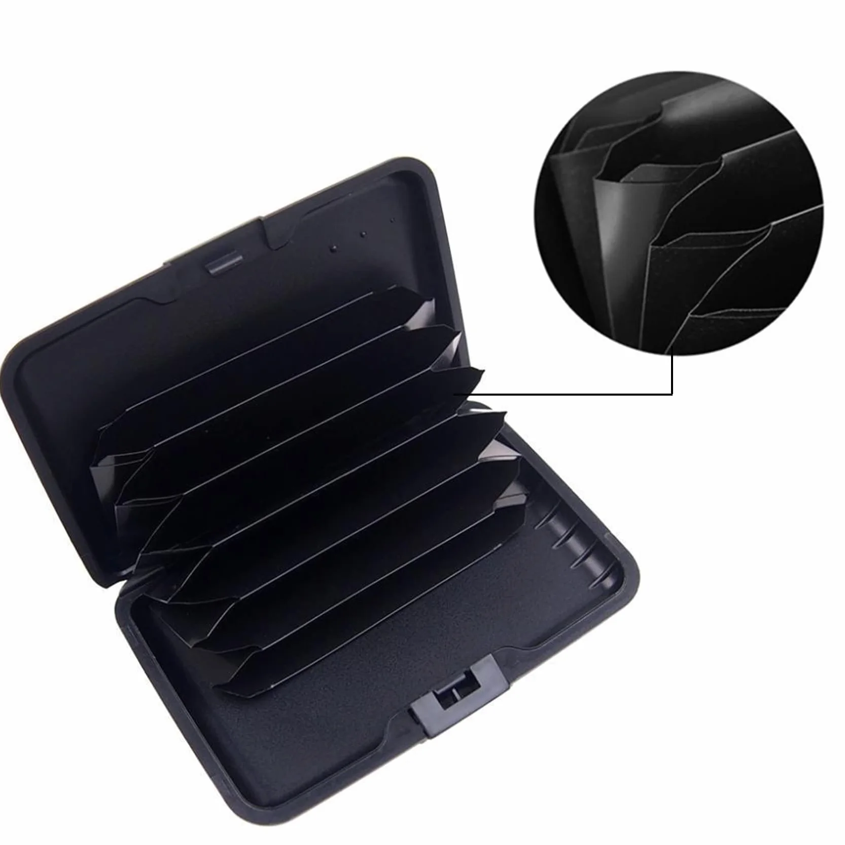Porte Carte de Crédit en Aluminium Anti-RFID 6 Slots Bleu
