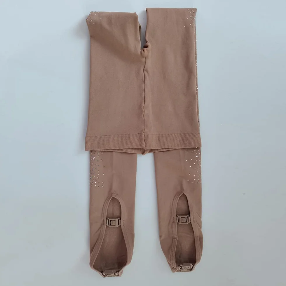 Collant de Patinage Artistique pour Fille LIUHUO avec Diamants sur Les Deux côtés
