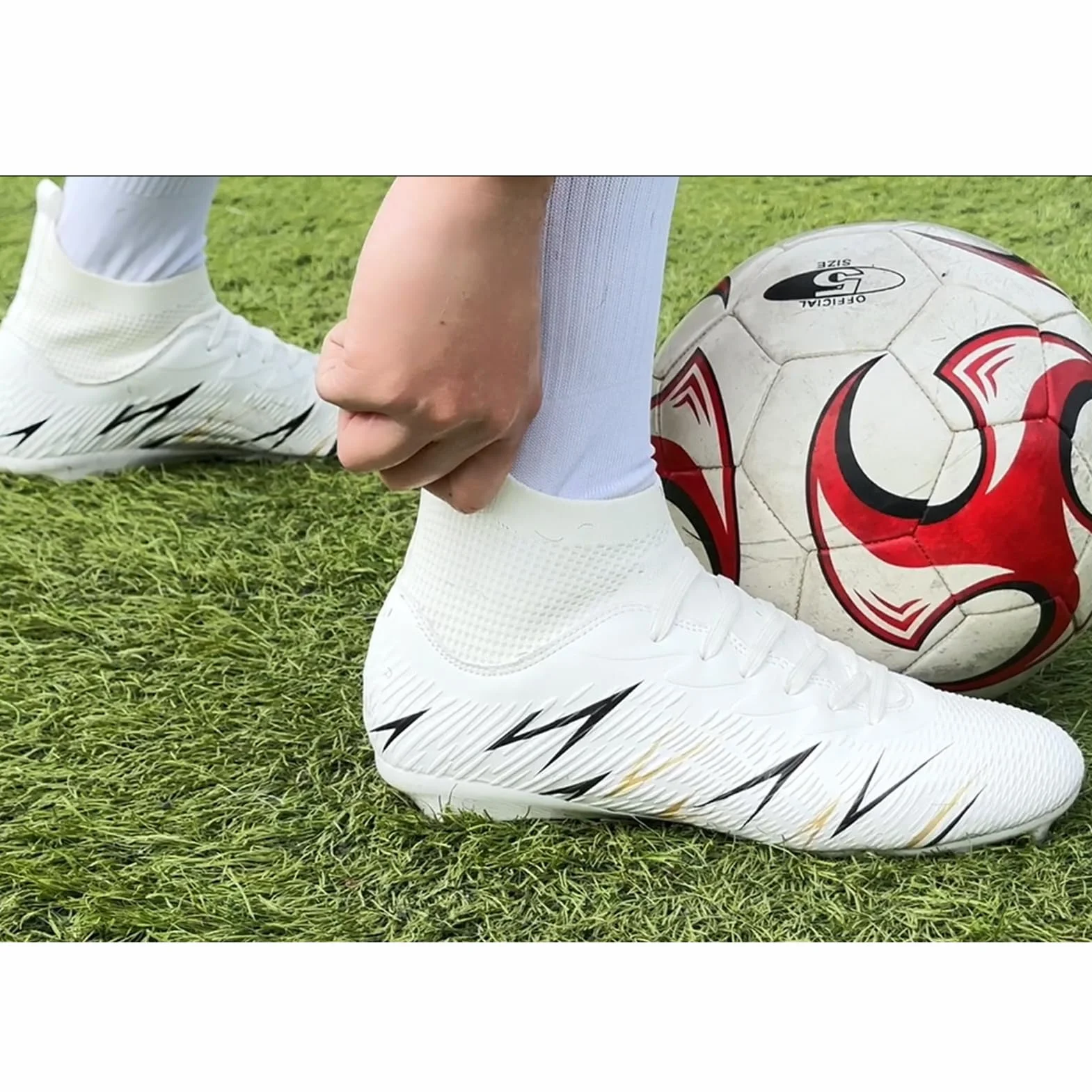 Chaussures de Football Hommes Crampons Enfant Spike High Top Adolescents