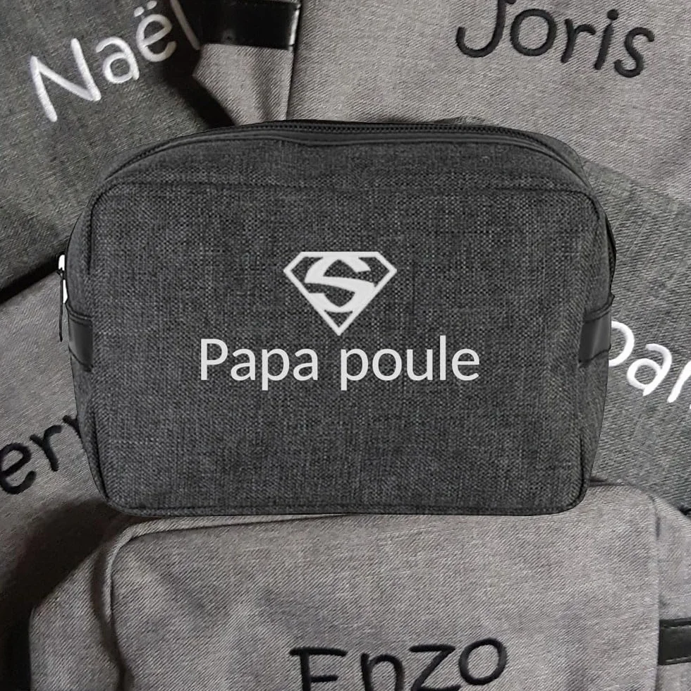 Trousse de Toilette personnalisée brodée 14x20x9cm Homme Femme