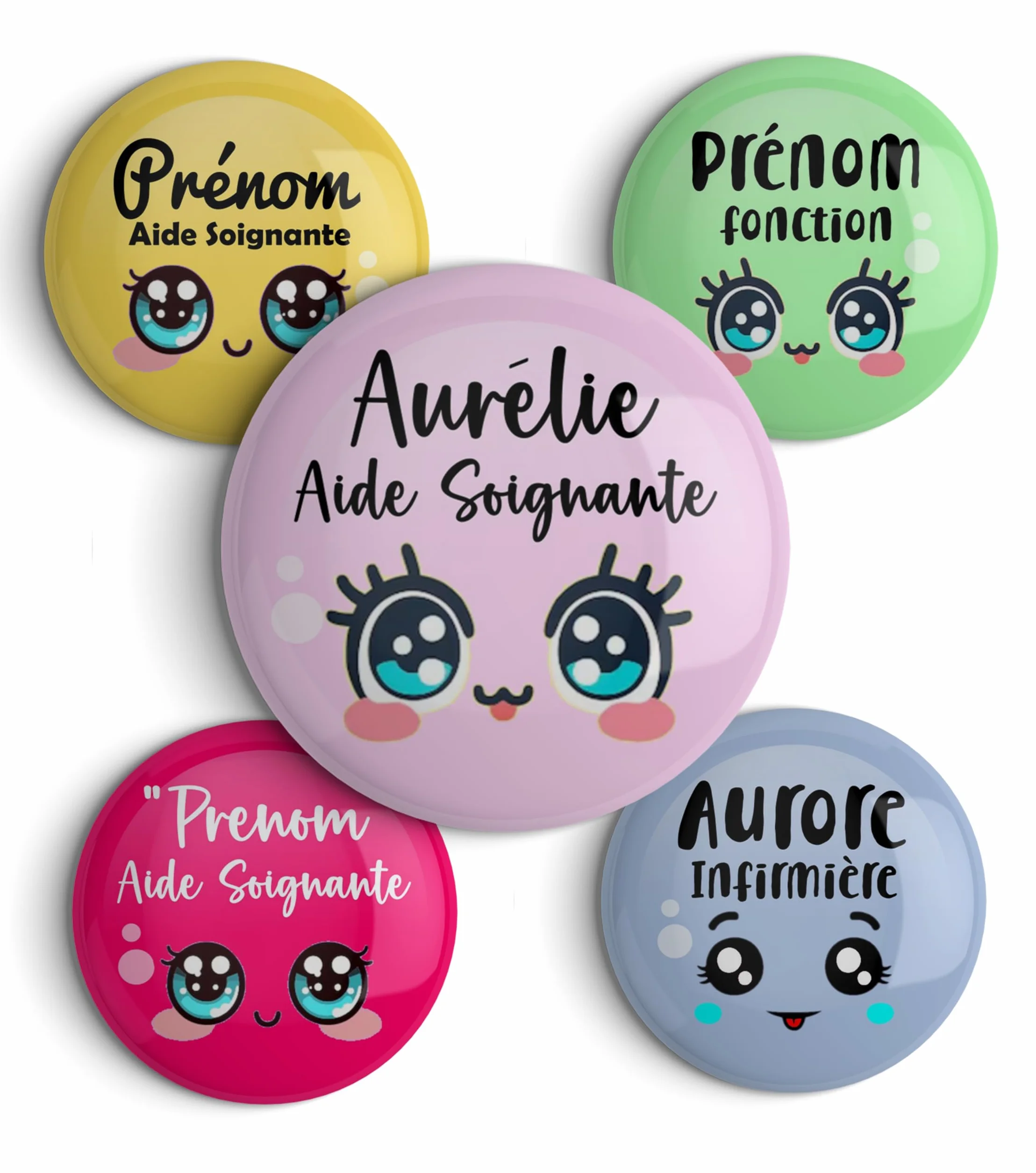Badge personnalisable métier infirmière aide soignante 56mm