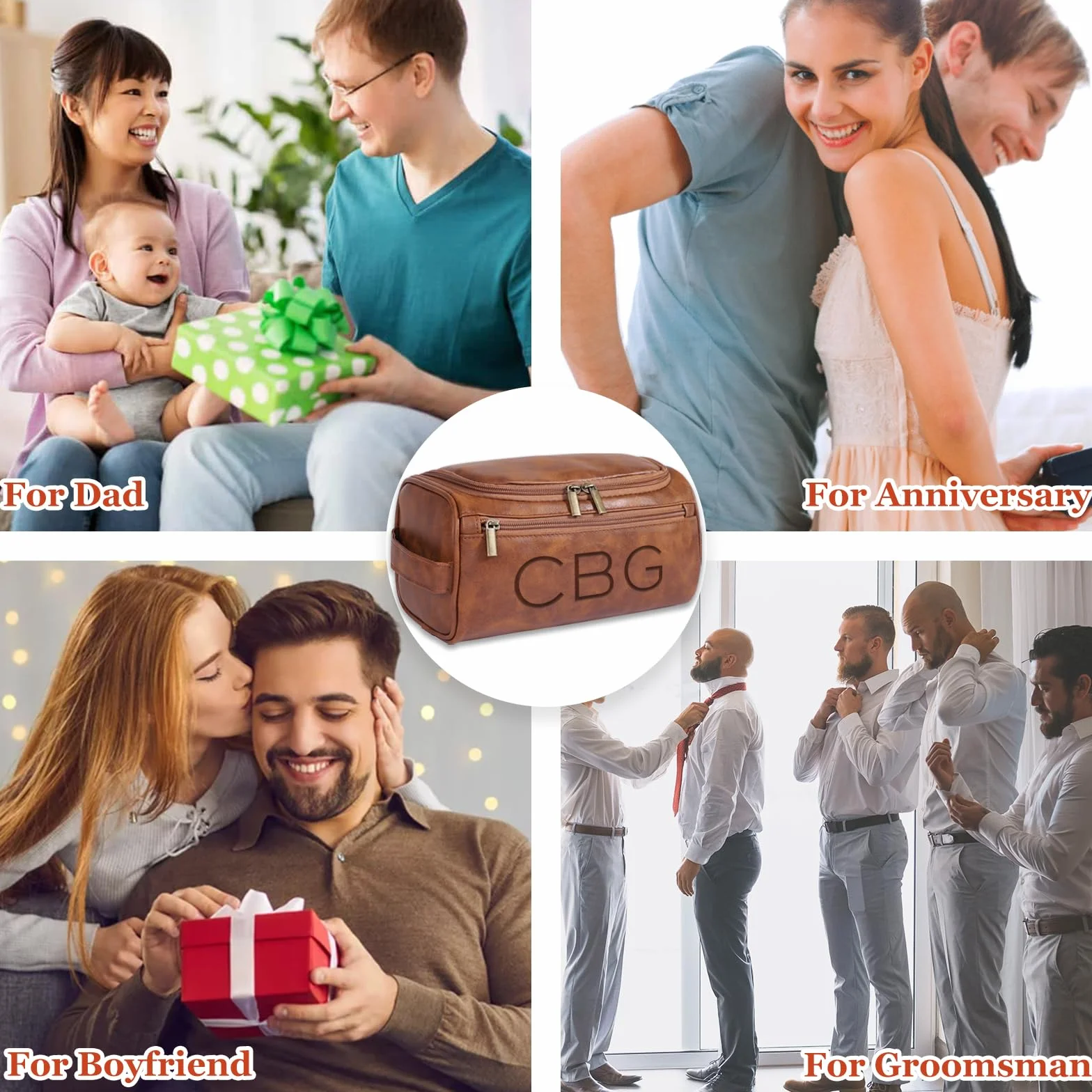 Trousse de Toilette personnalisée pour Homme, Dopp Kit de Voyage, Cadeau Initiales pour Garçons d'Honneur