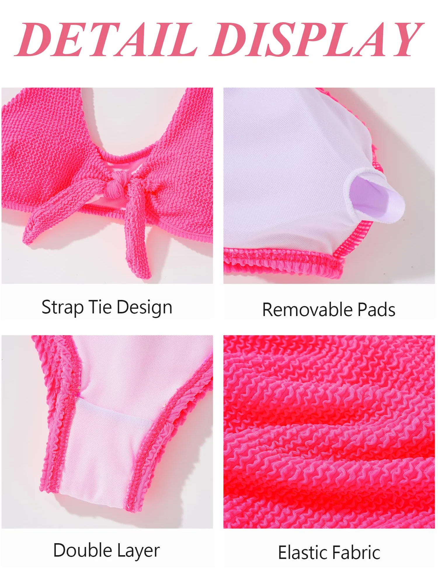 FEOYA Maillot de Grossesse 2 Pièces Femme Bikini Enceinte Taille Haute Col en V Maillot de Bain Maternité Plage XS-L