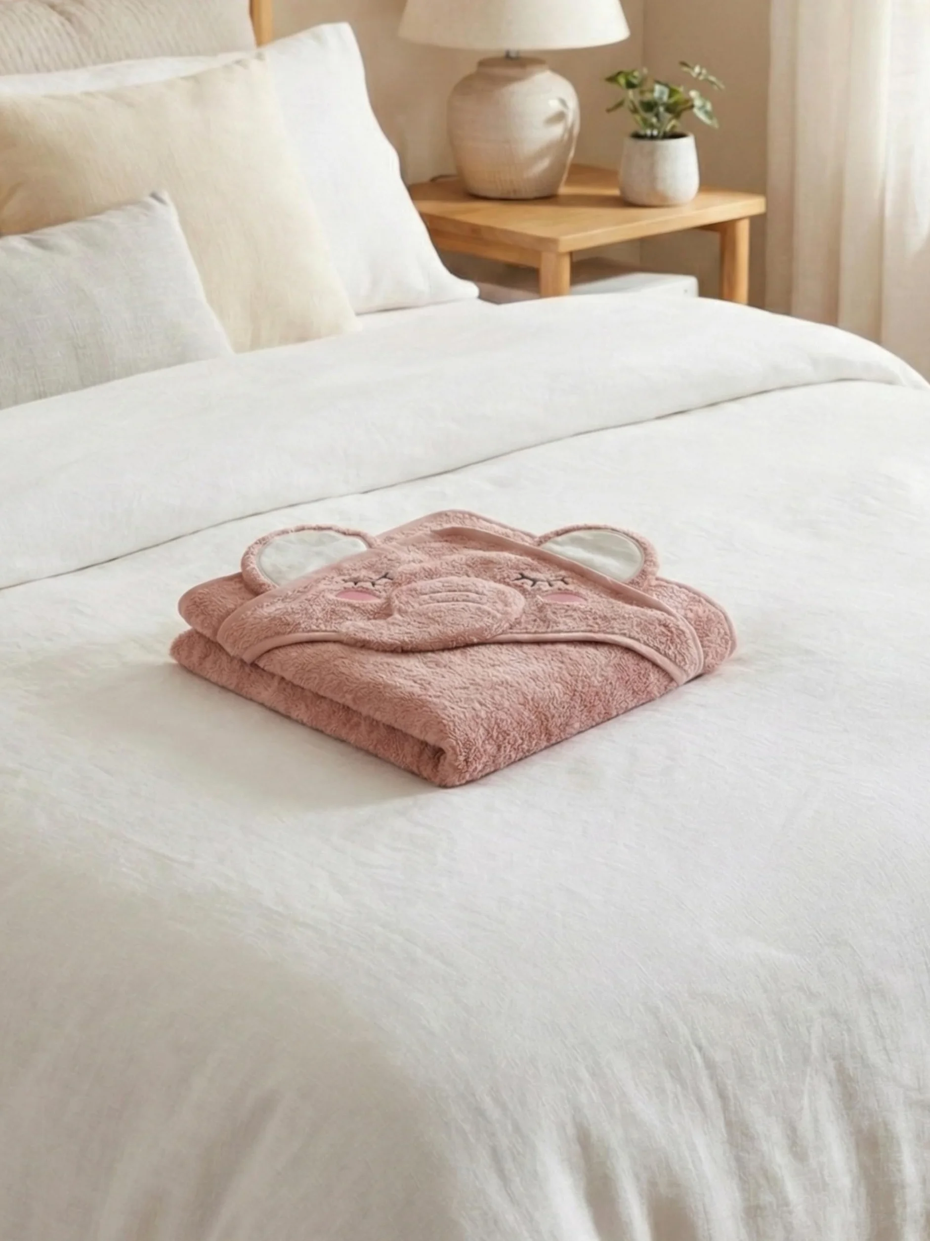 Peignoir de bain nouveau-né Triangulaire Tissu éponge 100% pur coton Capuche Super absorbant 75x75 cm