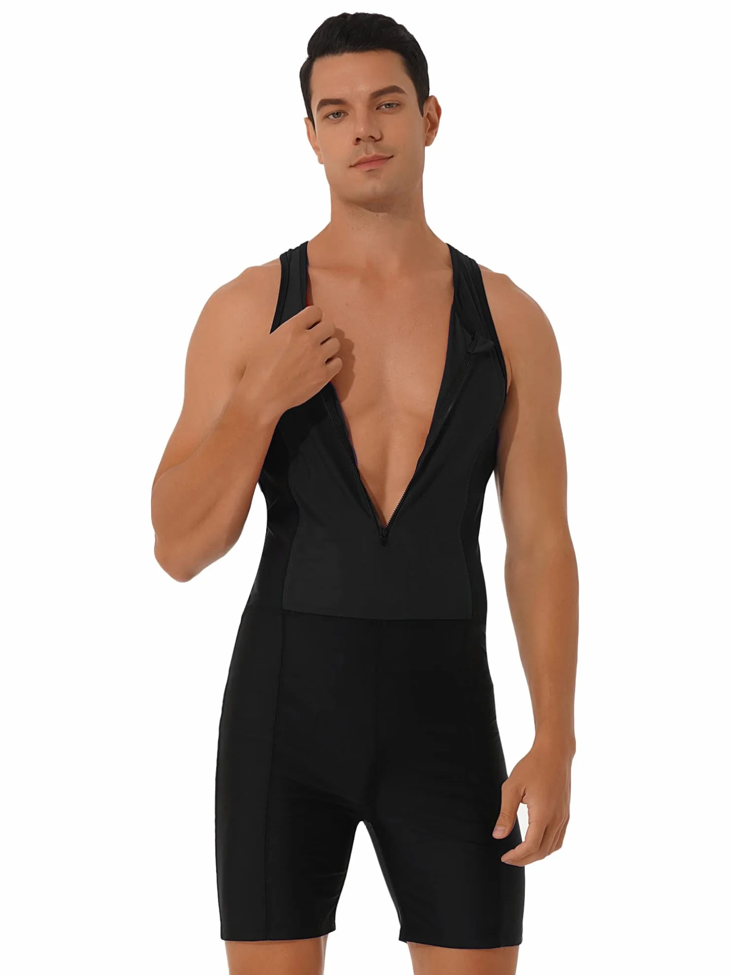 ranrann Maillot de Bain Homme 1 Pièce Combinaison Natation Surf Plage Piscine Swimwear M-3XL