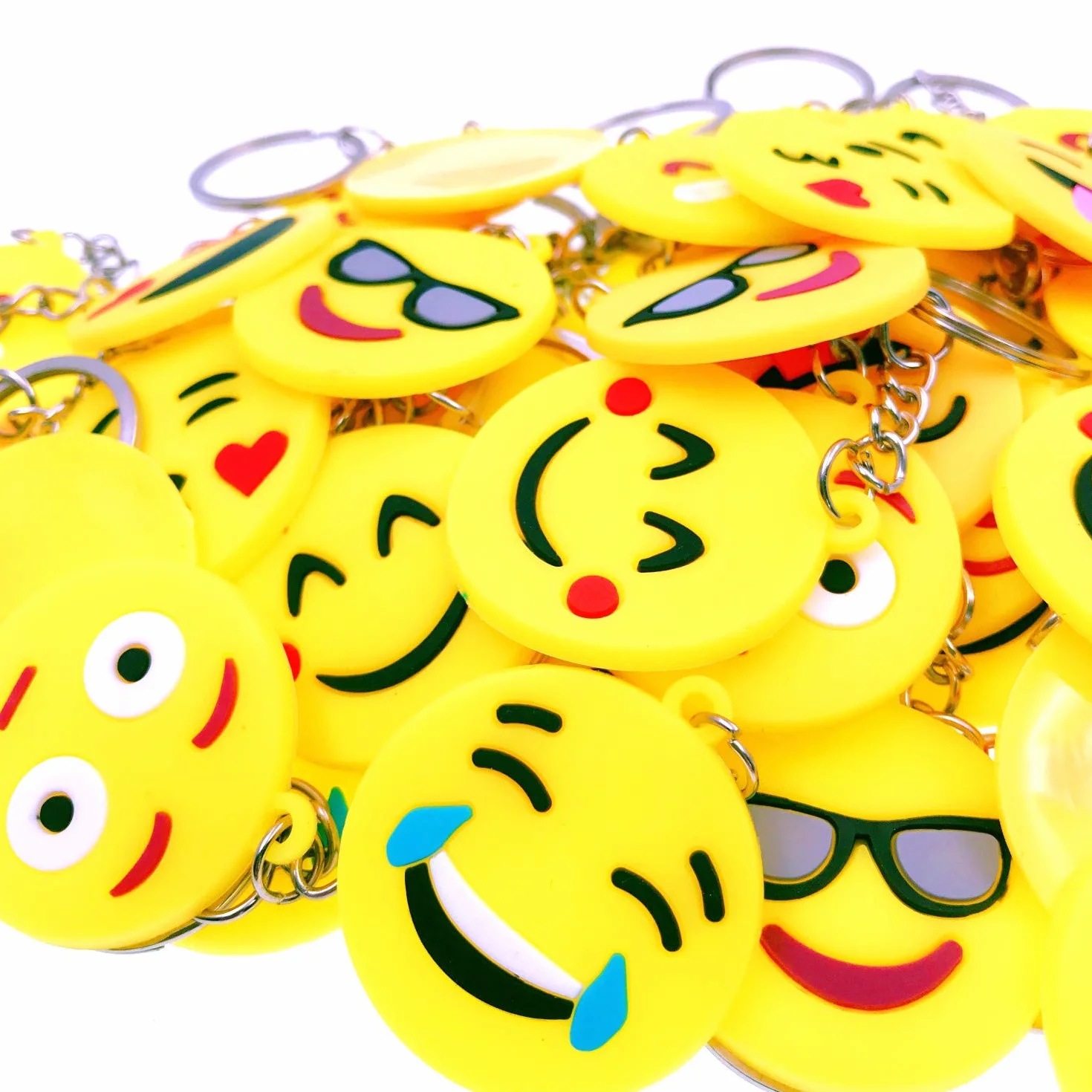 Porte-clés émoticône 50x pour Cadeaux Enfants Fête Anniversaire