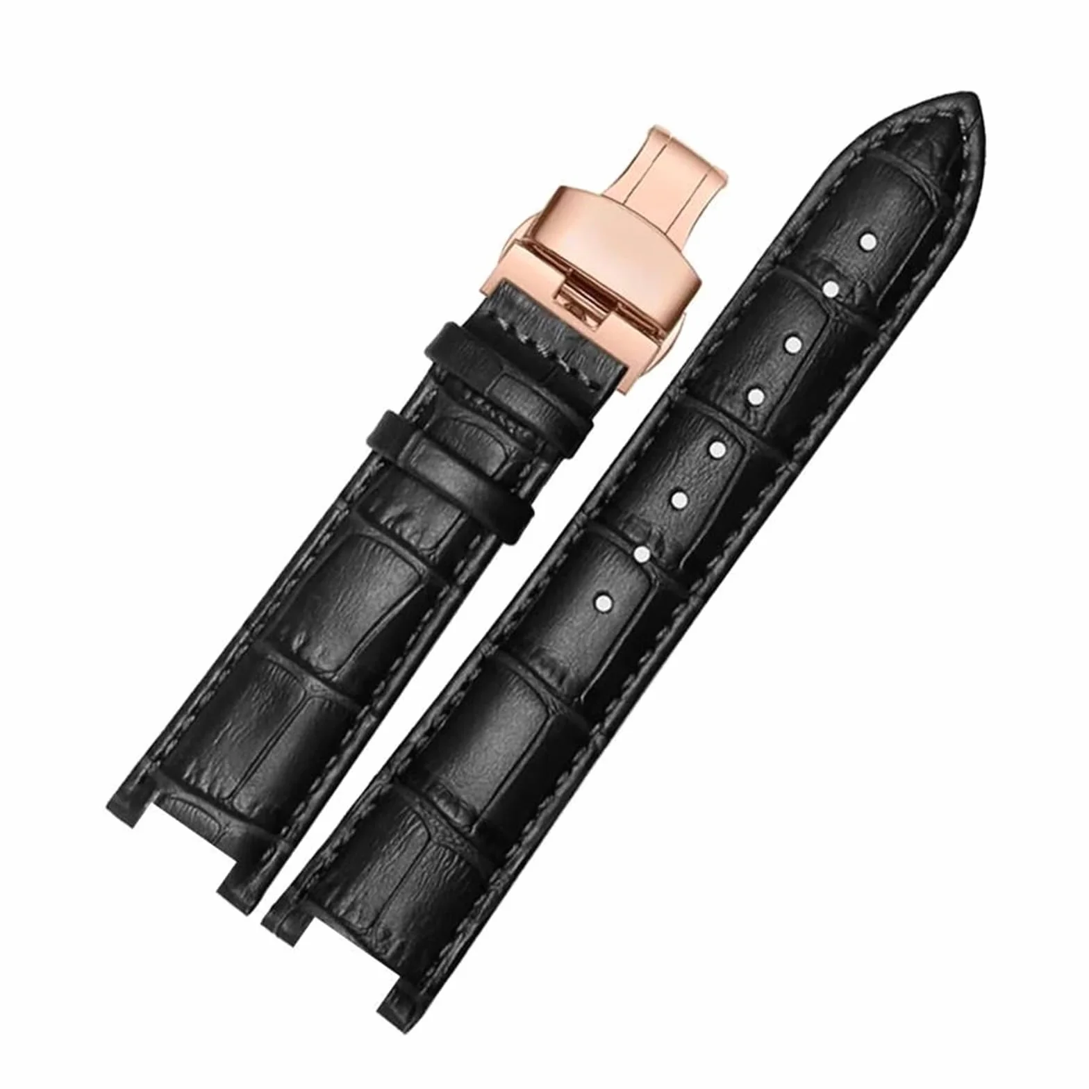 Bracelet de montre en cuir 16-22 mm pour hommes et femmes, bracelet de rechange avec encoche