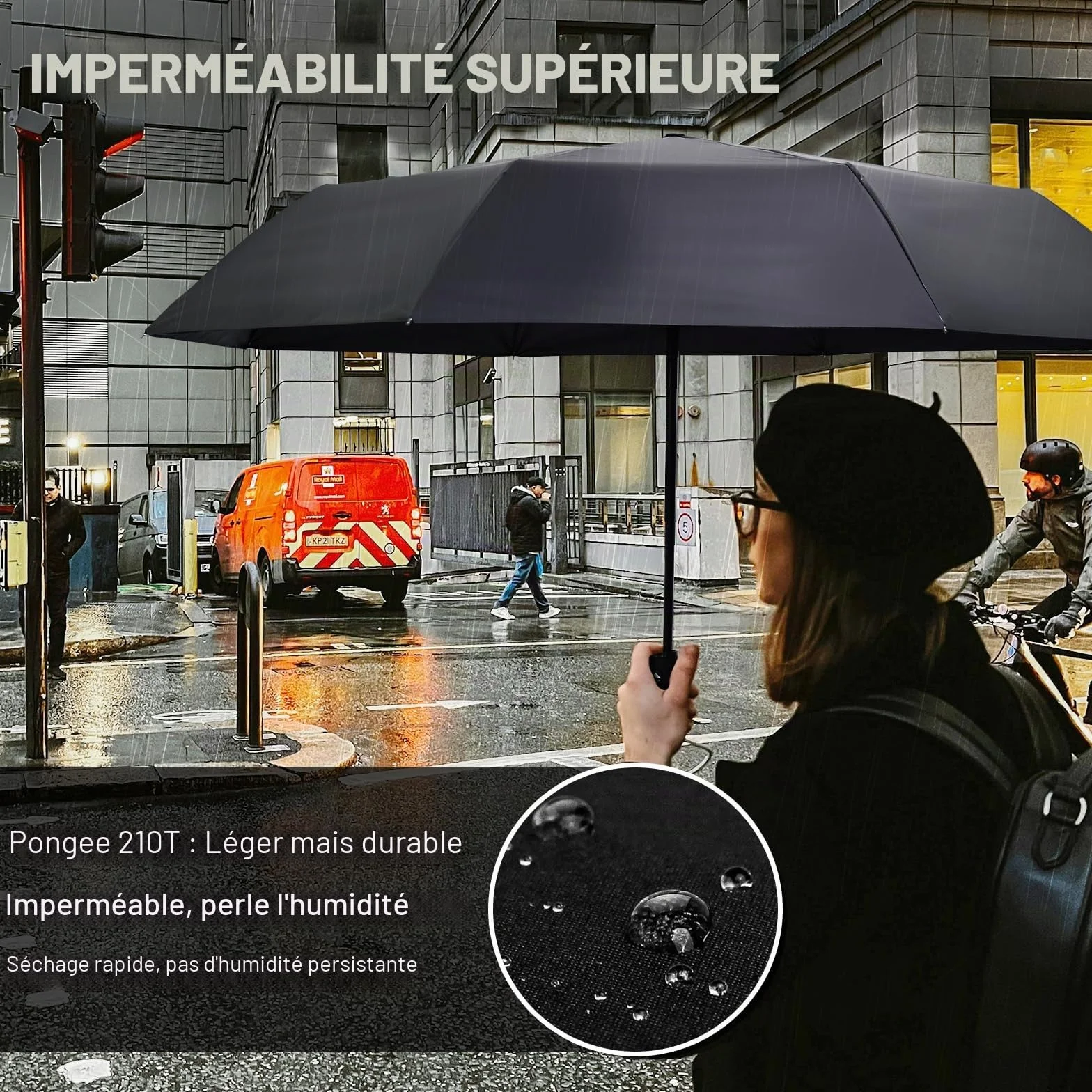 SY COMPACT Parapluie coupe-vent automatique léger incassable
