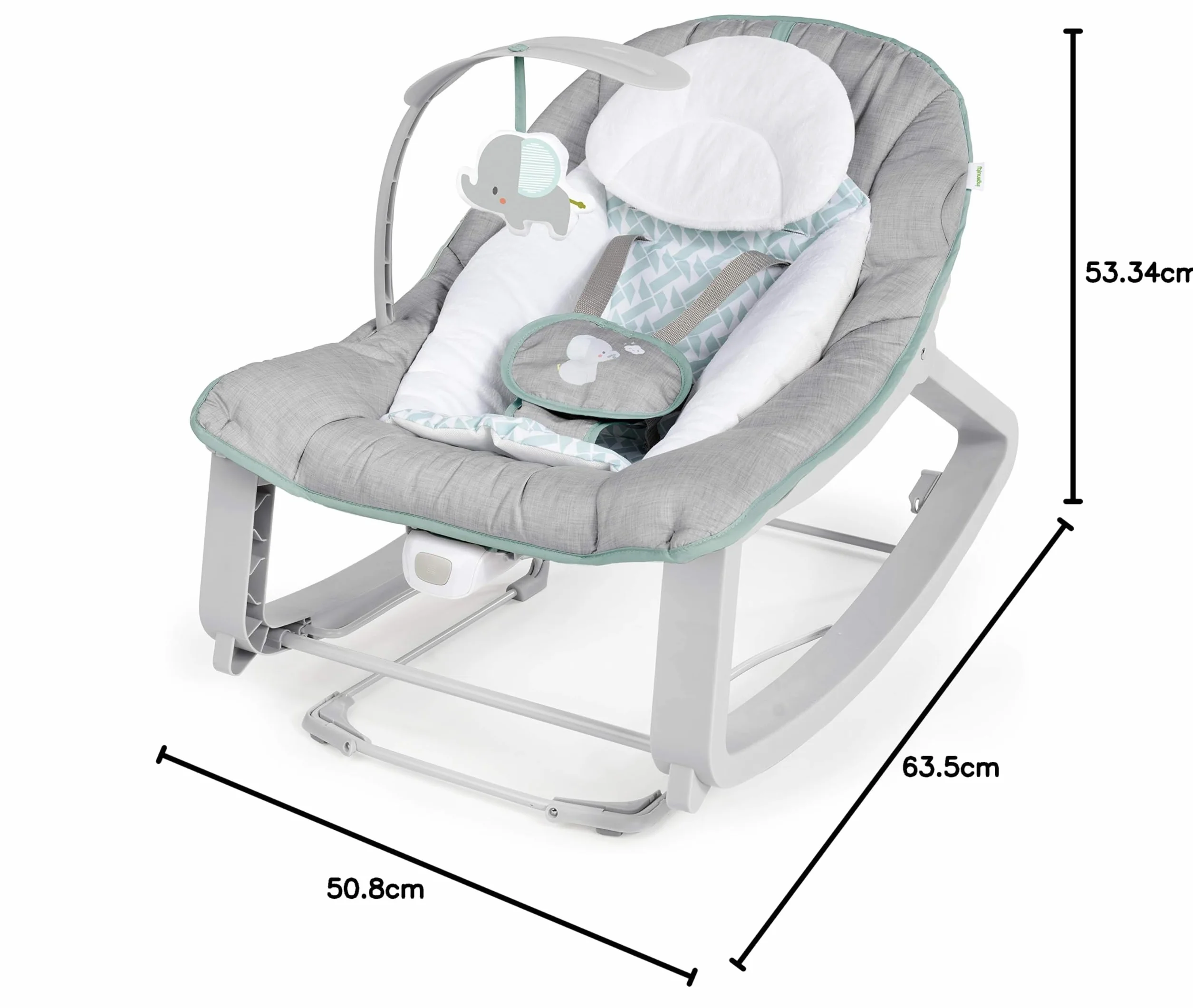 Ingenuity Keep Cozy 3en1 Weaver Transat Evolutif et Siège Sauteur, Vibrations Apaisantes, Arche de Jeu, 5 Points Harnais, 2 Positions d'Inclinaison, Neutre, Dès la Naissance à 18 kg