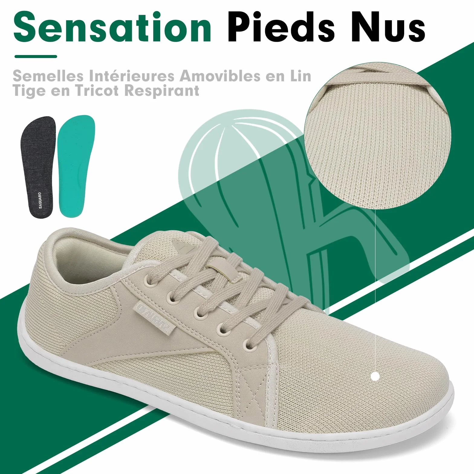 SAGUARO Unisexe Knit Chaussures Pieds Nus Luck Ⅰ Tailles 36-48