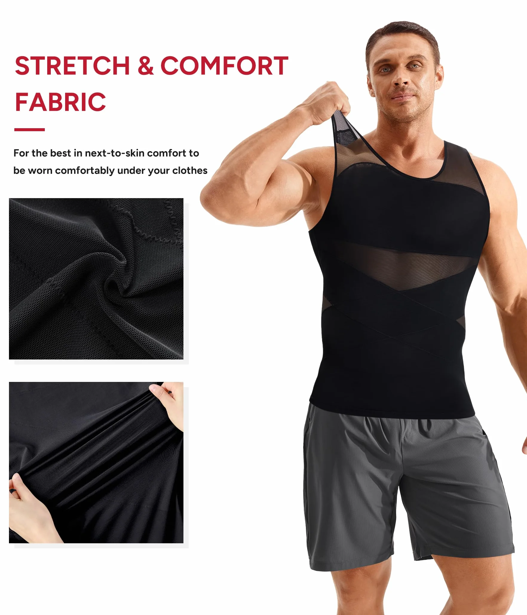 Nebility Débardeur de Compression Homme Maillot de Corps Gaine Ventre Plat Amincissant