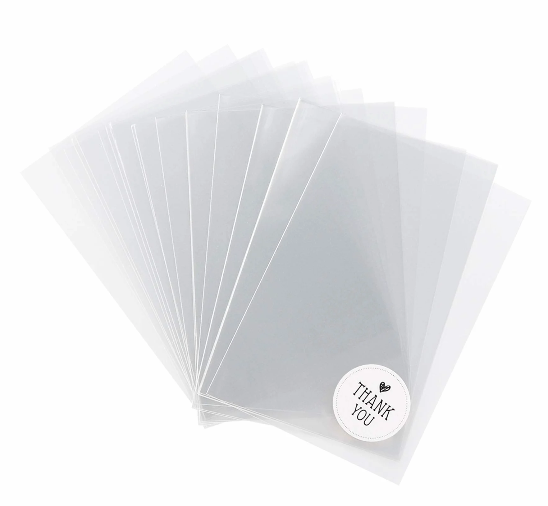 Sachets Cadeaux Transparents OPP 15x10cm avec Liens Dorés 200pcs