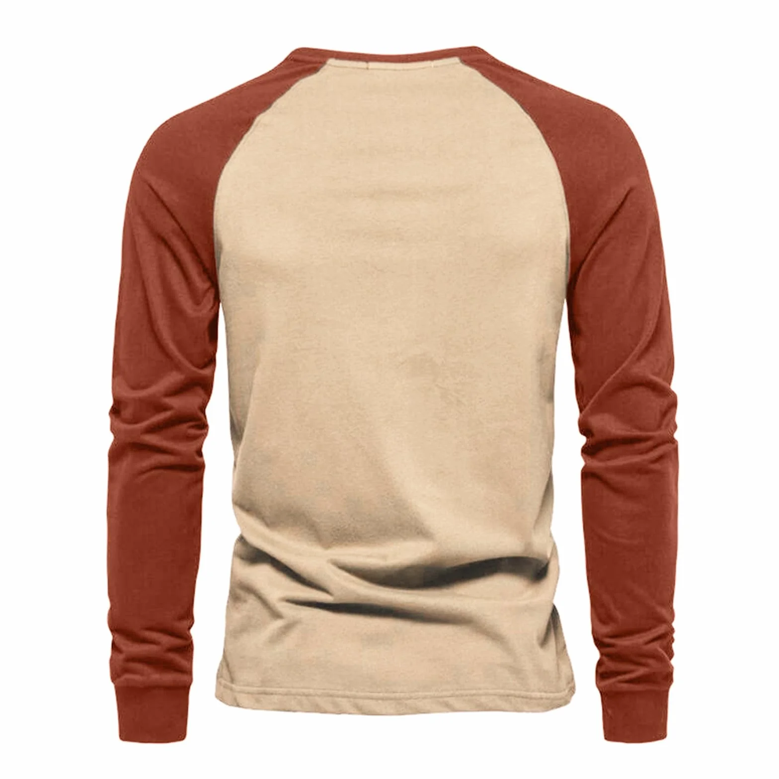 T-shirt à manches longues pour homme col rond baseball surdimensionné