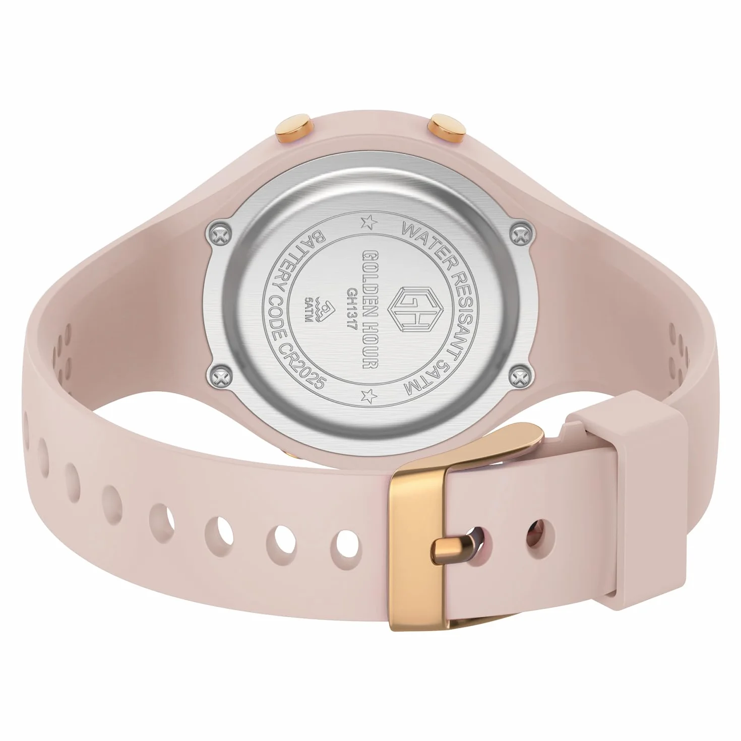 GOLDEN HOUR Montre Digitale Femme Étanche 5 ATM Chronographe Sport Silicone