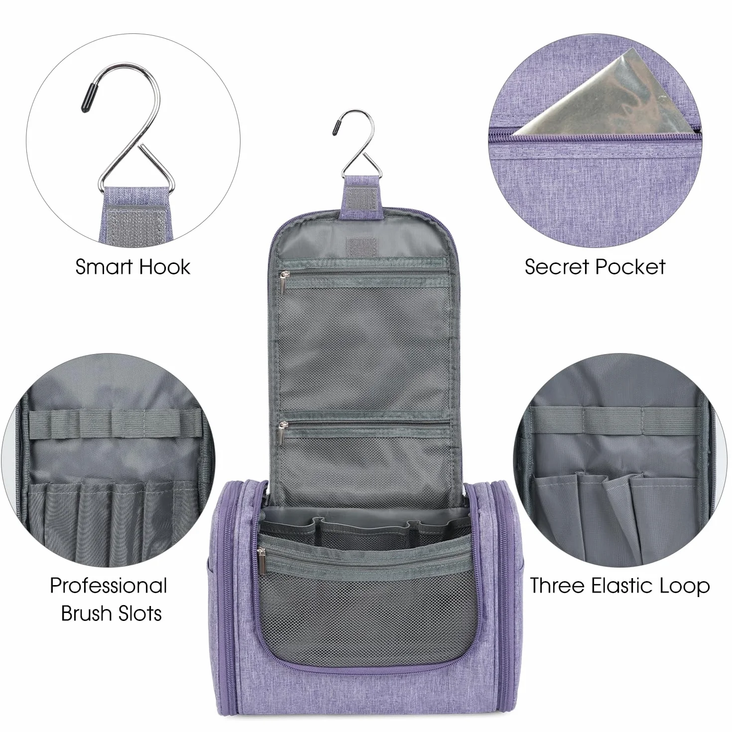 WANDF Grande Trousse de Toilette à Suspendre pour Femme Camping Voyage
