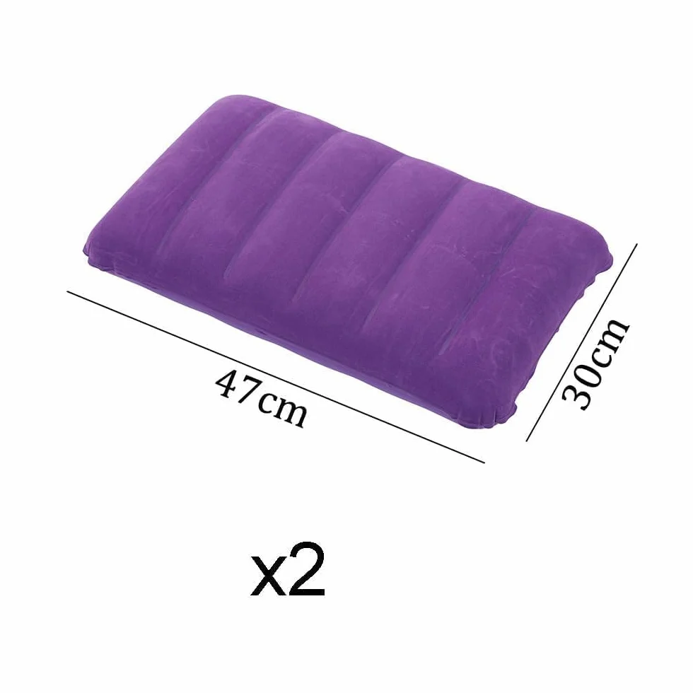 Coussin de Plage Gonflable Portable Léger Oreiller Voyage Violet