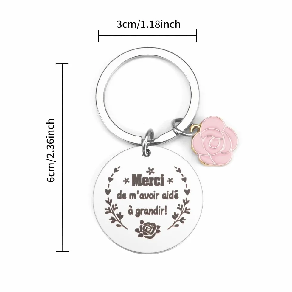 Porte Clef Cadeau Maitresse D'école Fin D'année Merci De M’avoir Aidé À Grandir