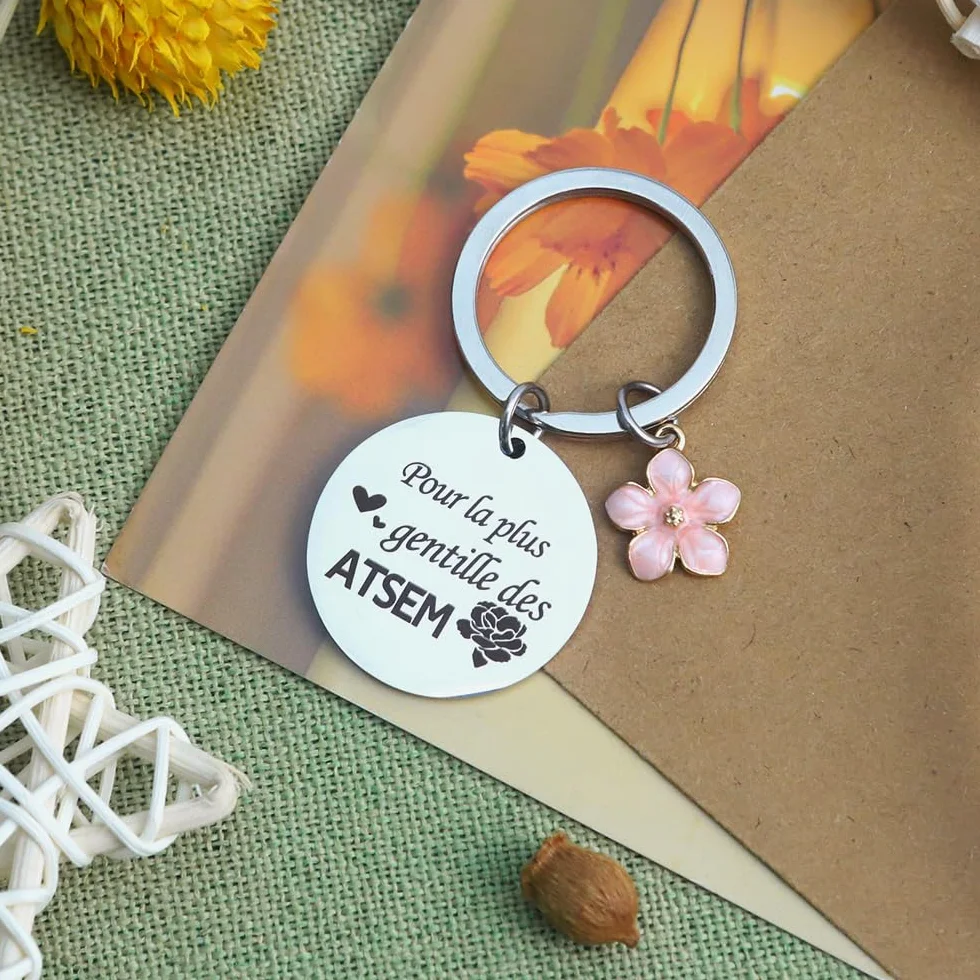 Porte Clef Atsem Cadeau Assistante Maternelle Nounou Fin d'Année Creche Noel