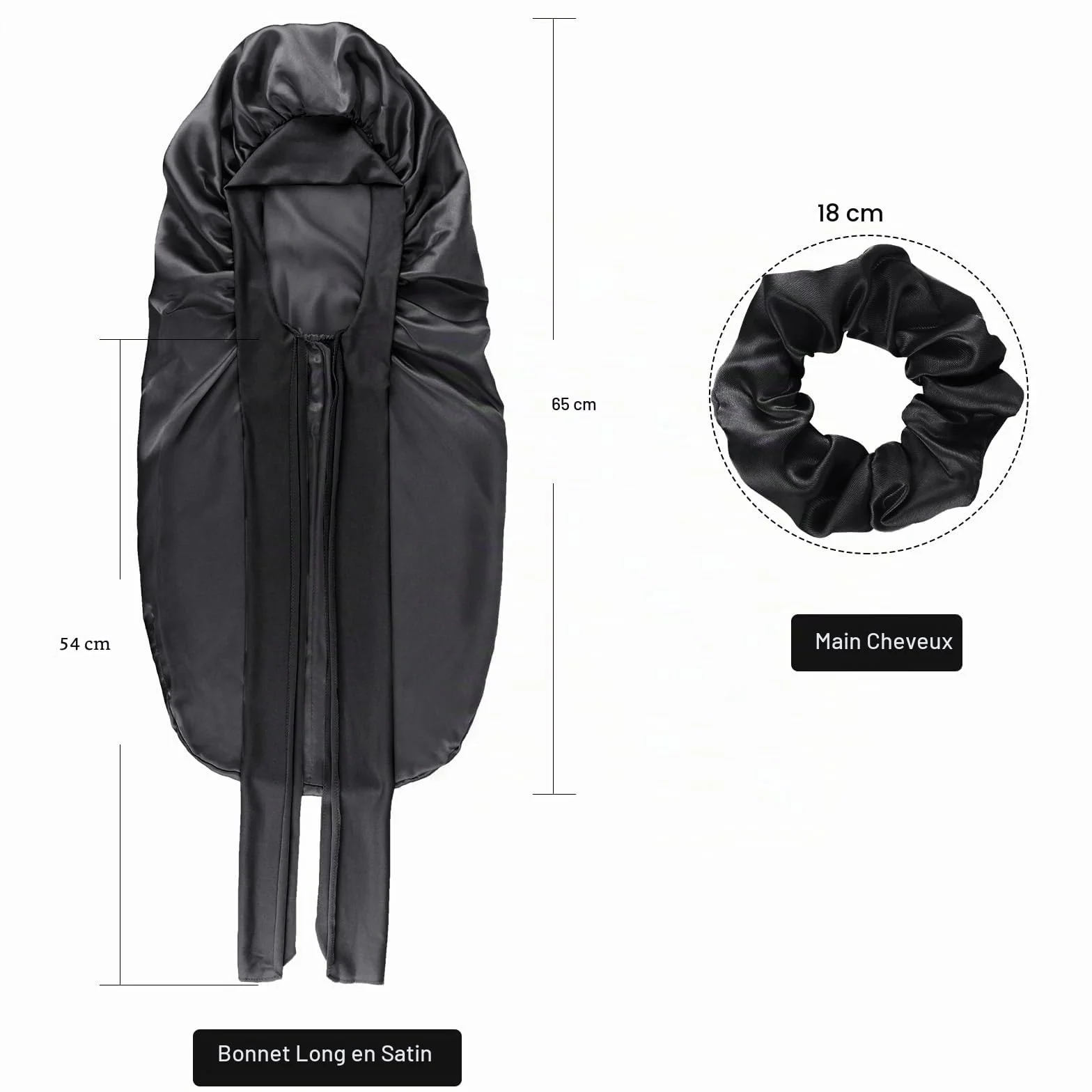 DRESHOW Bonnet Long en Satin Tressé pour Cheveux Longs Bouclés Locs