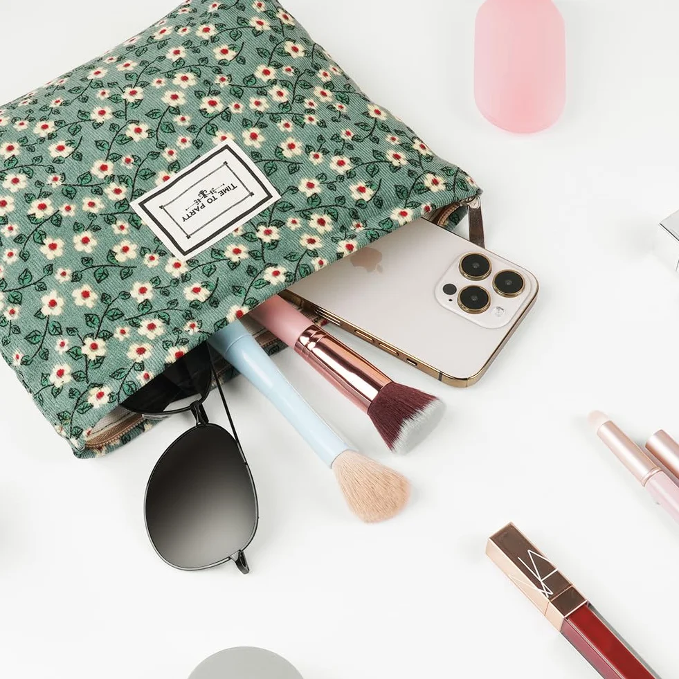 Aucuu Trousse de Toilette Voyage en Toile, Sac Organiseur Cosmétique Femme