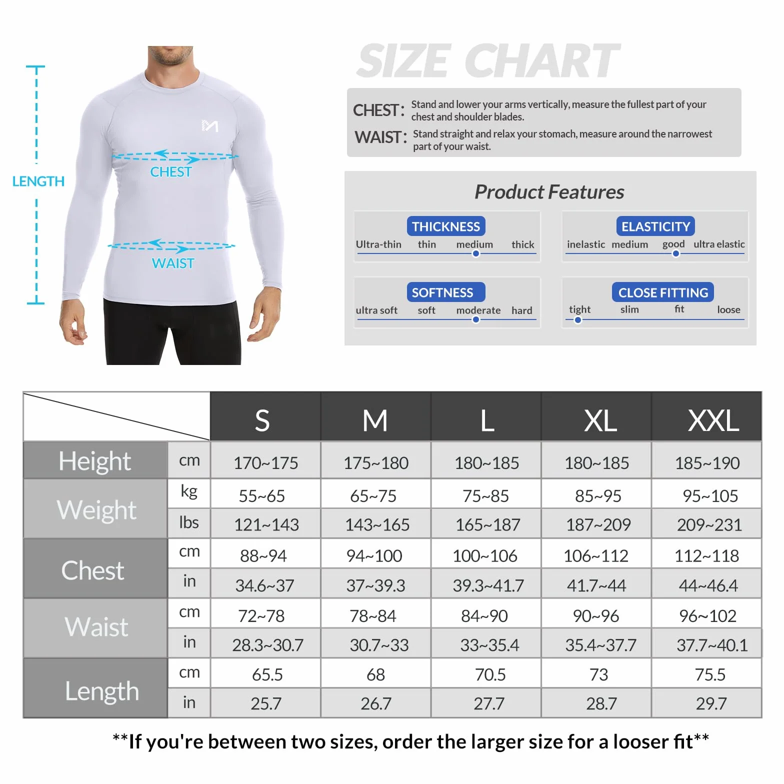 MEETWEE Hauts de Compression Anti-UV Homme Running Manches Longues UPF 50+