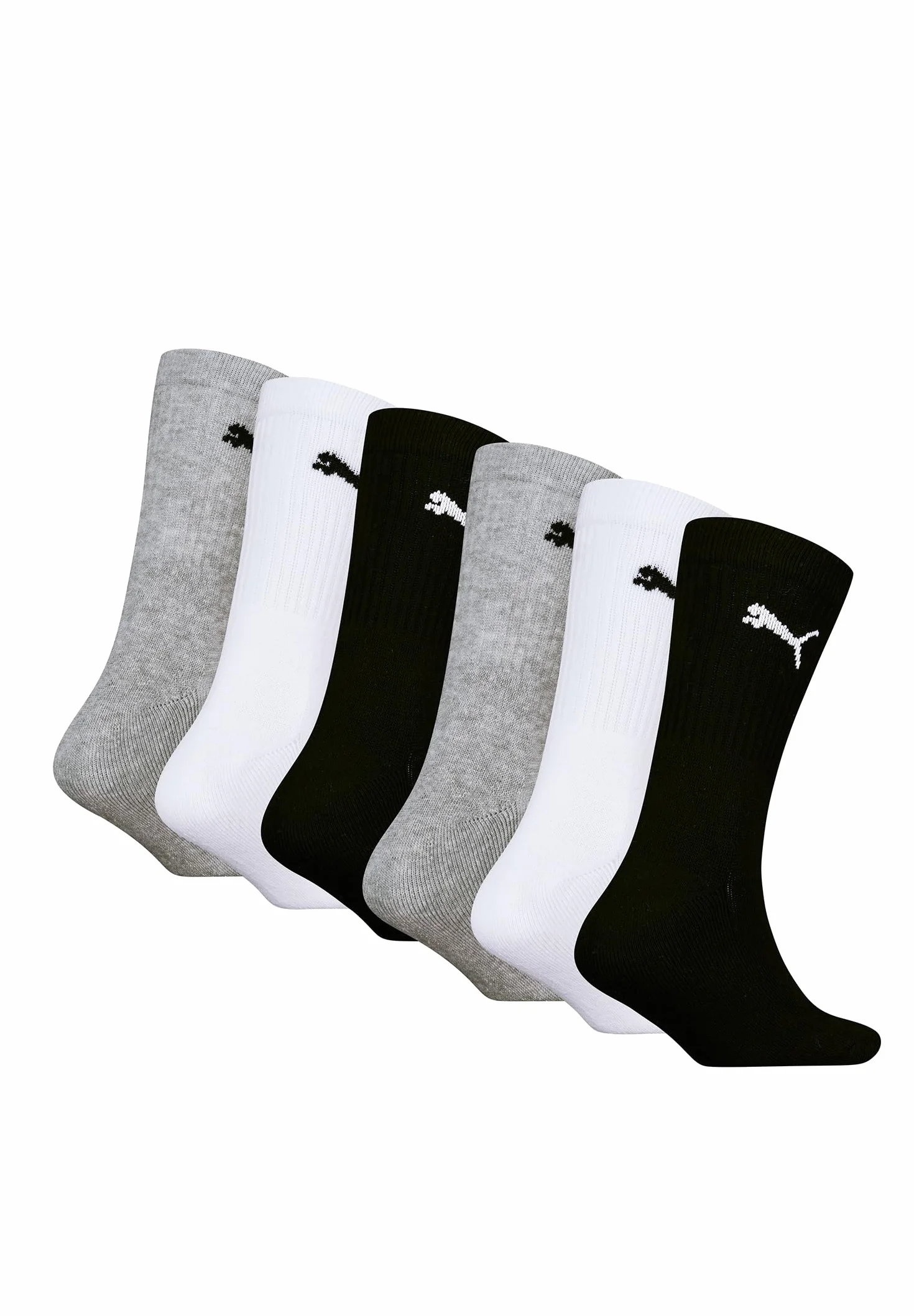 Puma JUNIOR CREW Lot de 6 paires de chaussettes de tennis pour enfant