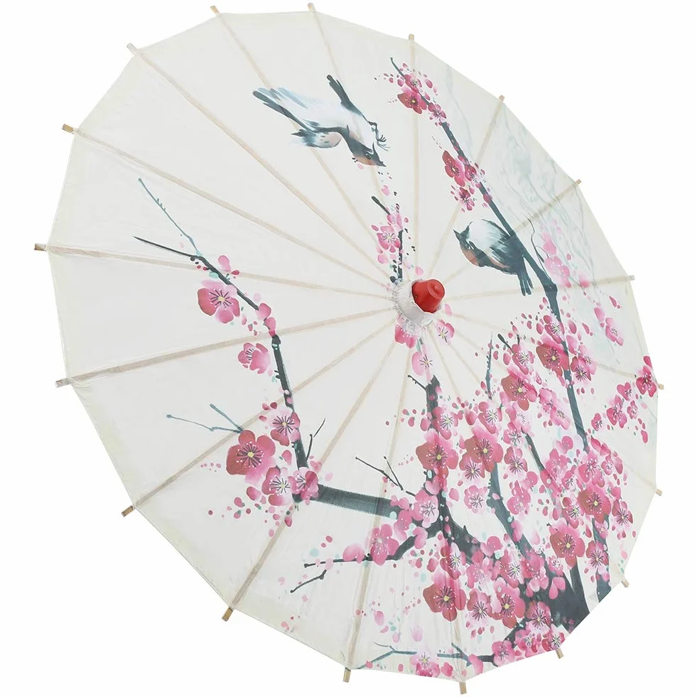Parapluie Chinois Pliable Papier Huilé Imperméable Fleur de Prunier Art Classique