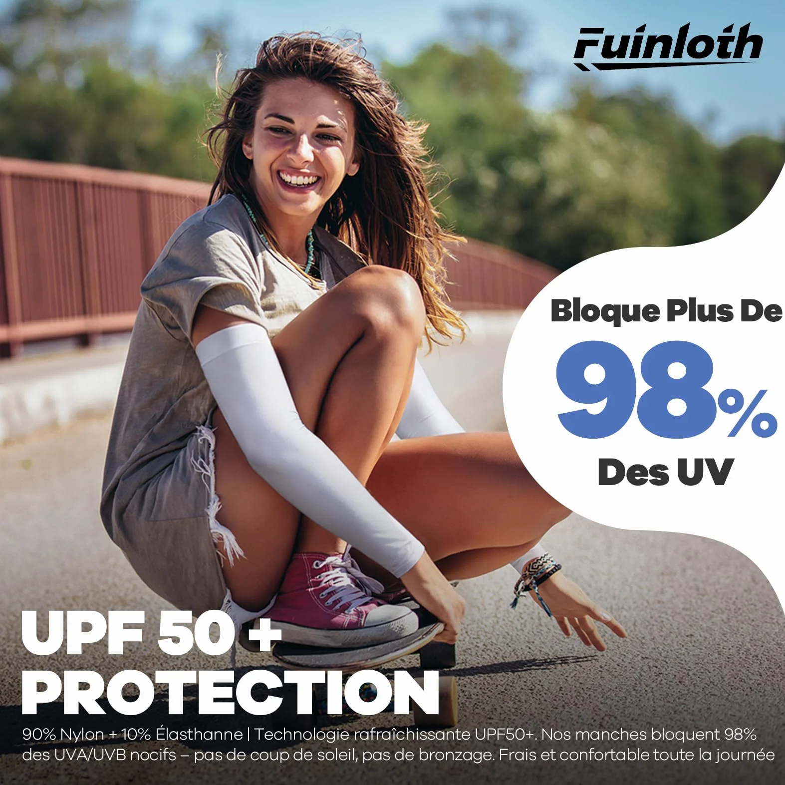 Manchettes de Bras Anti UV Protection Gaming Sport pour Homme et Femme